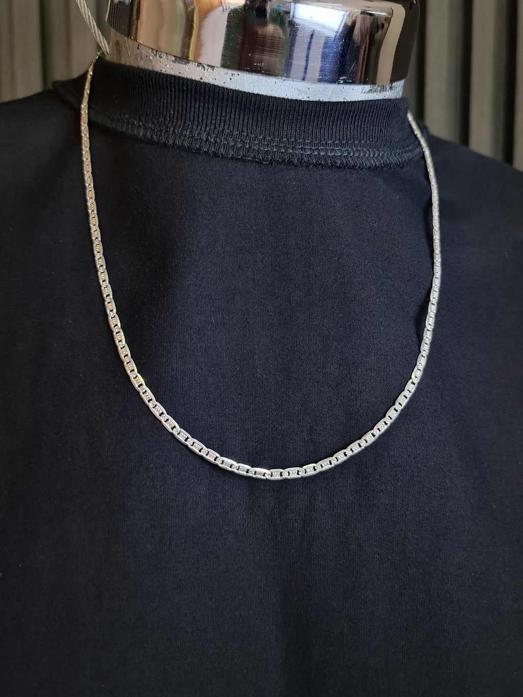 Cadena de Plata Esterlina, eslabón Gucci diamantado 3.3 mm x 50 cm