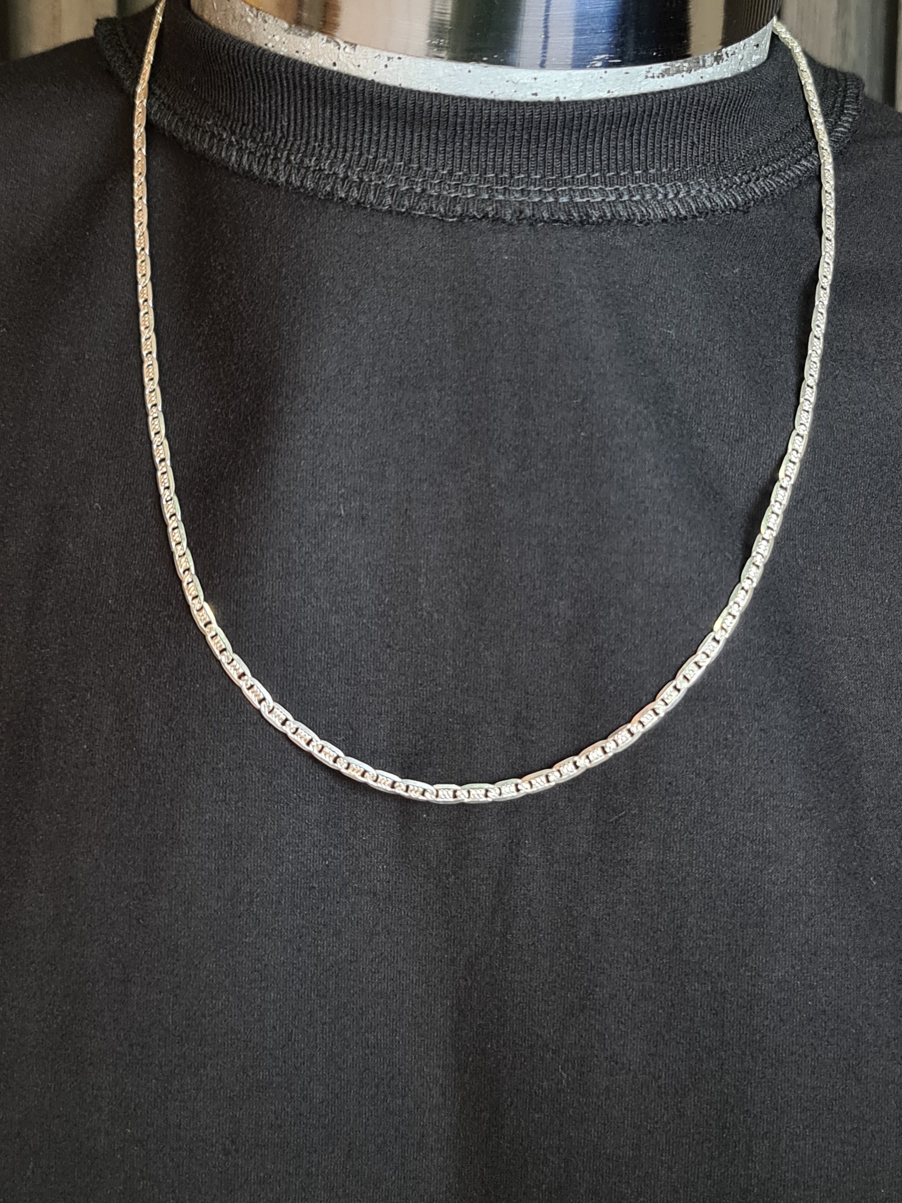 Cadena de Plata Esterlina, eslabón Gucci diamantado 3.3 mm x 50 cm