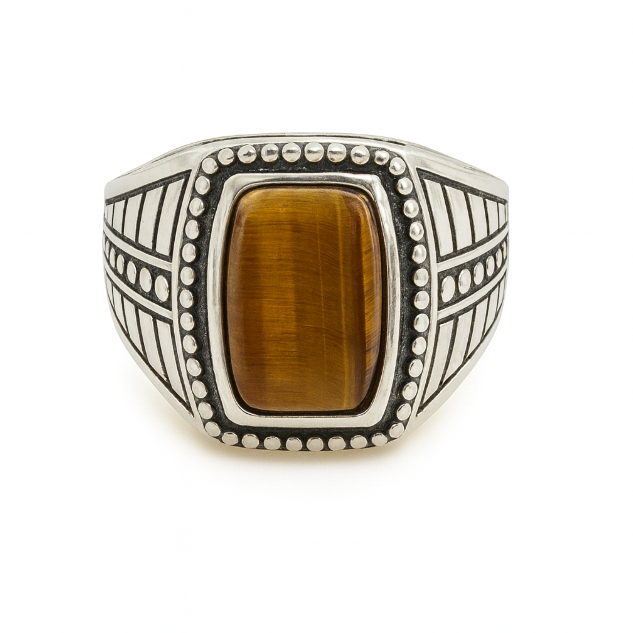 Anillo De Plata Esterlina Con Piedra Natural Amarilla