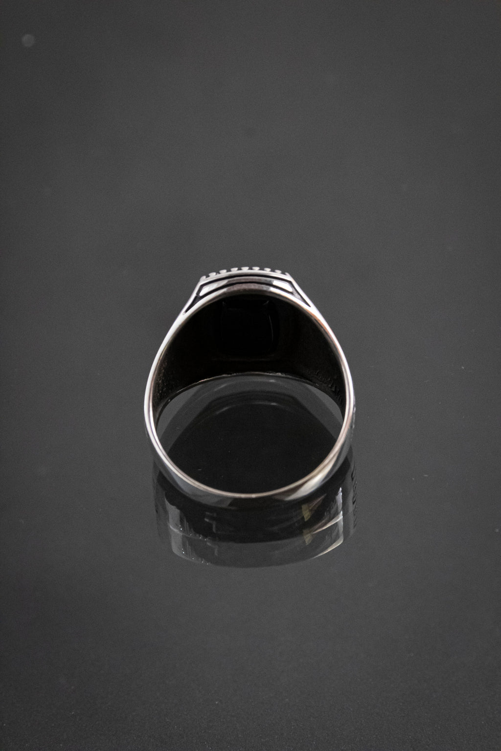 Anillo De Caballero De Plata Esterlina Con Piedra Natural