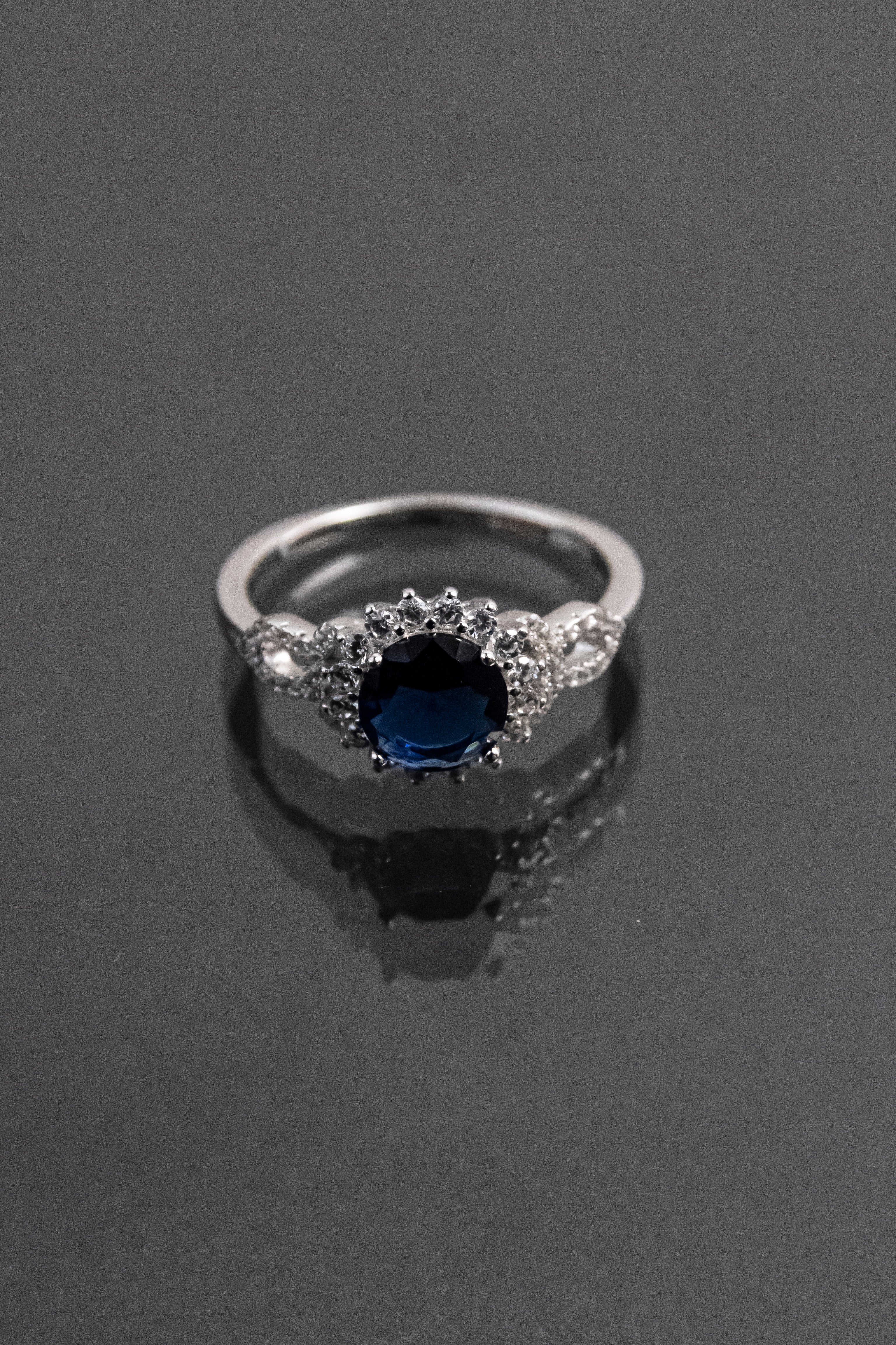 Anillo De Plata Turca Con Piedra Natural Azul Zafiro De Laboratorio