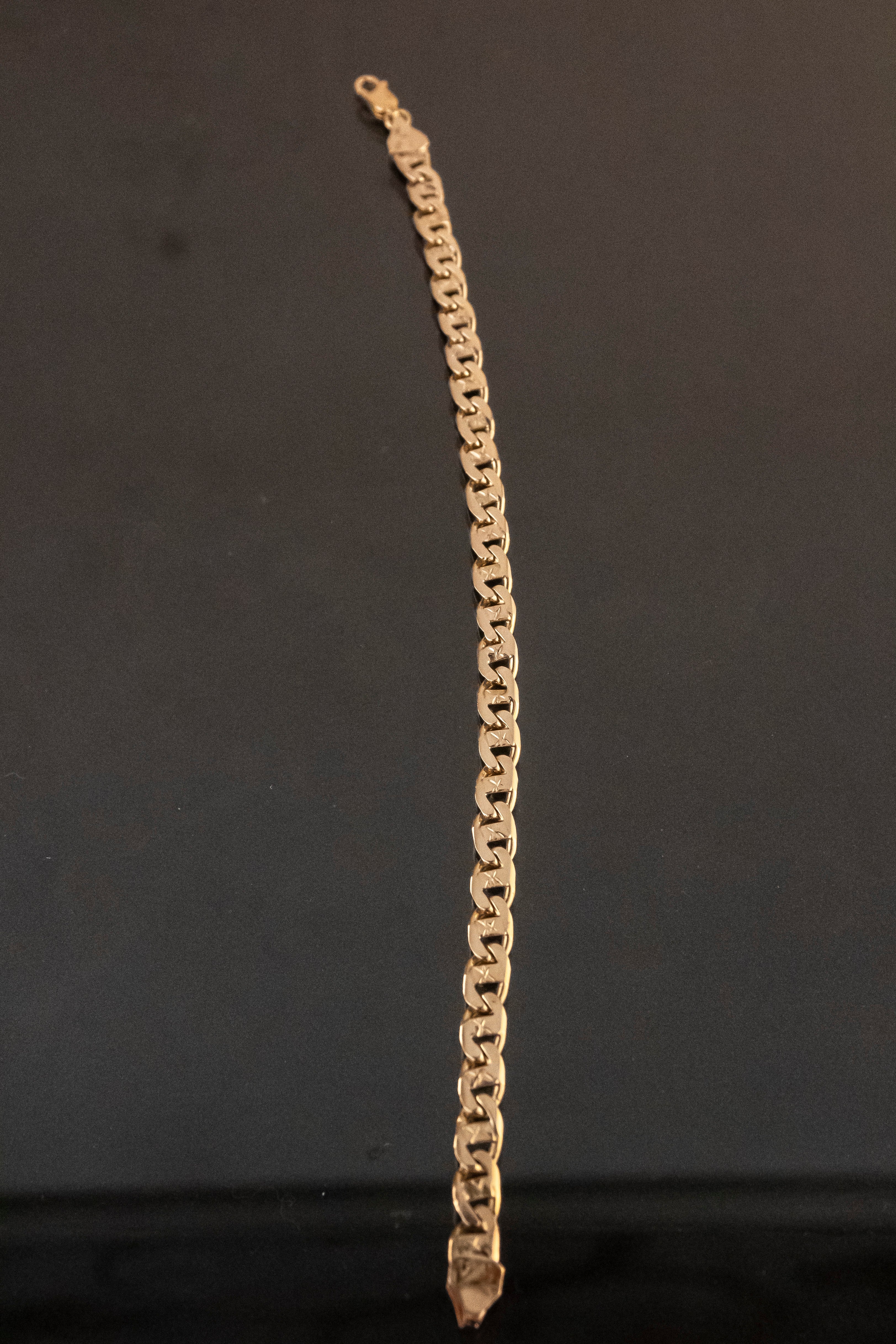 Pulso de Oro, eslabón Gucci 14k, Broches De 18k