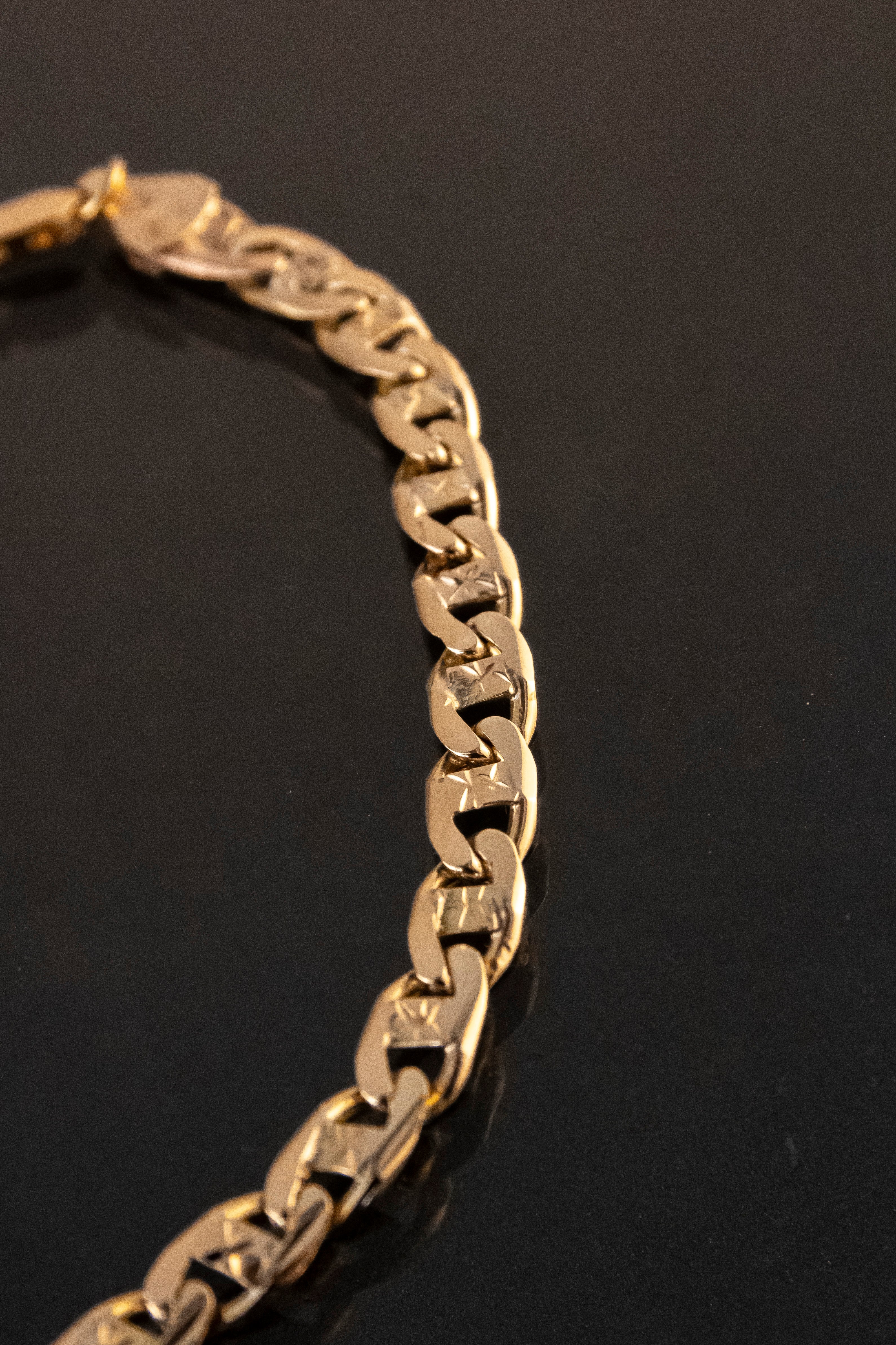 Pulso de Oro, eslabón Gucci 14k, Broches De 18k