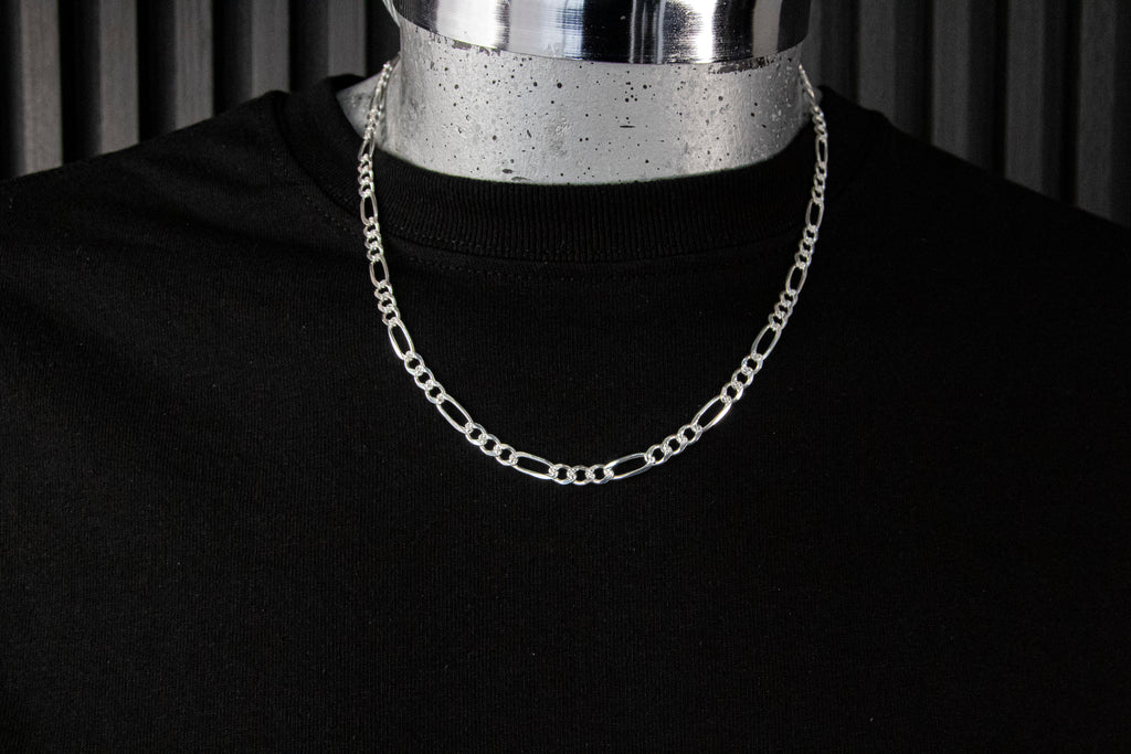 Cadena de Plata Esterlina, eslabón Cartier 5mm x 50cm