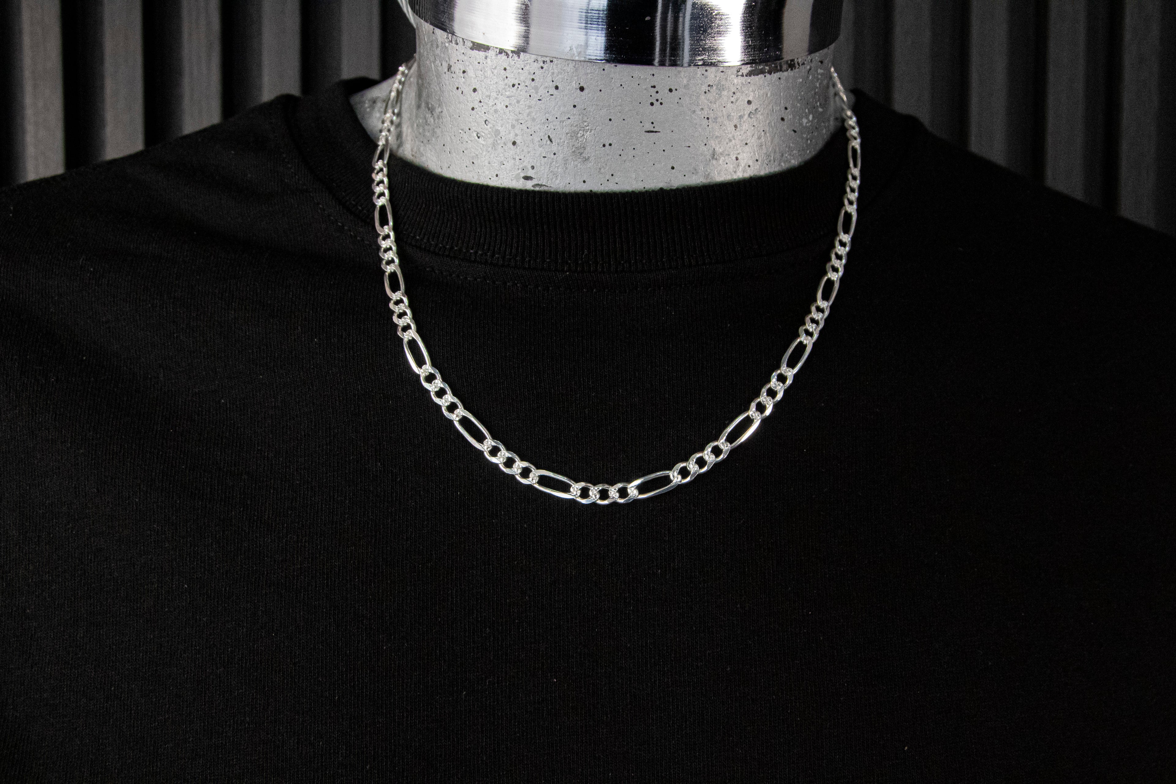 Cadena de Plata Esterlina, eslabón Cartier 5mm x 50cm