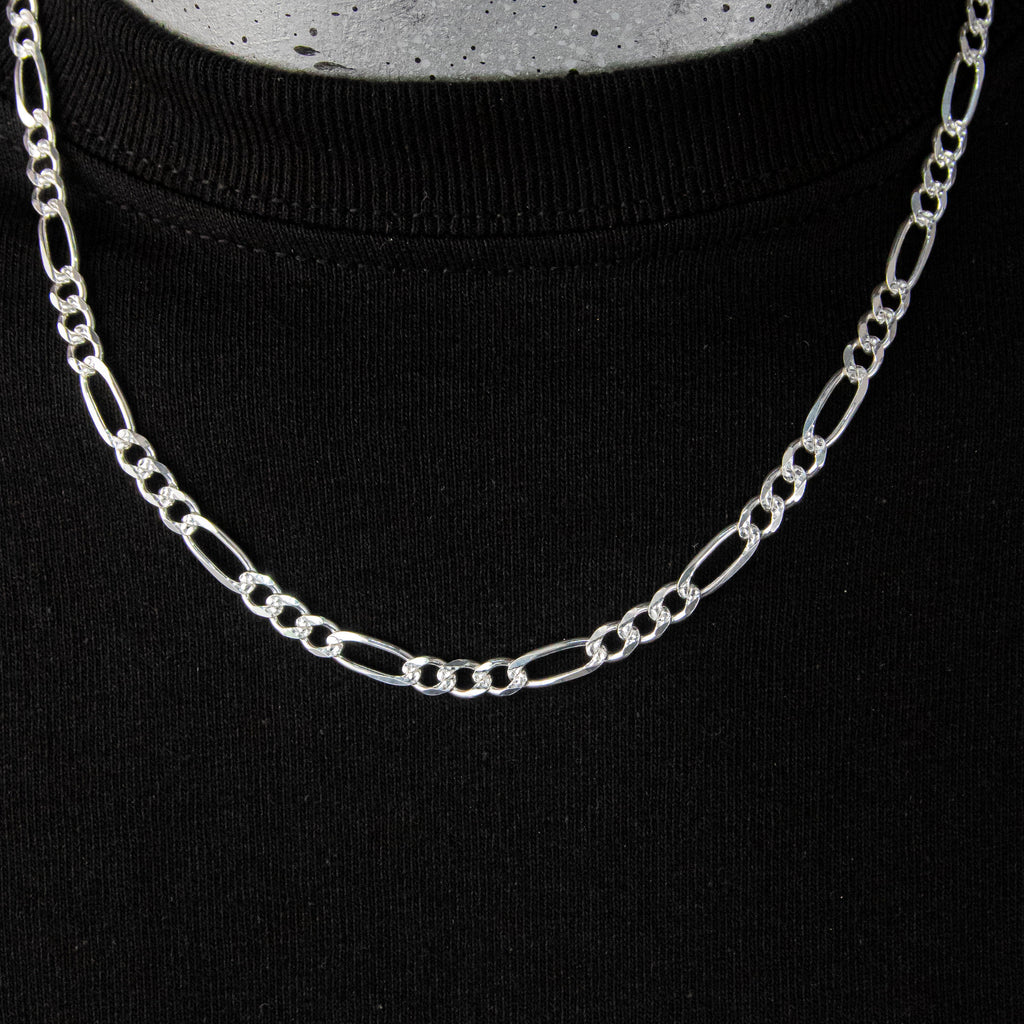 Cadena de Plata Esterlina, eslabón Cartier 5mm x 60cm