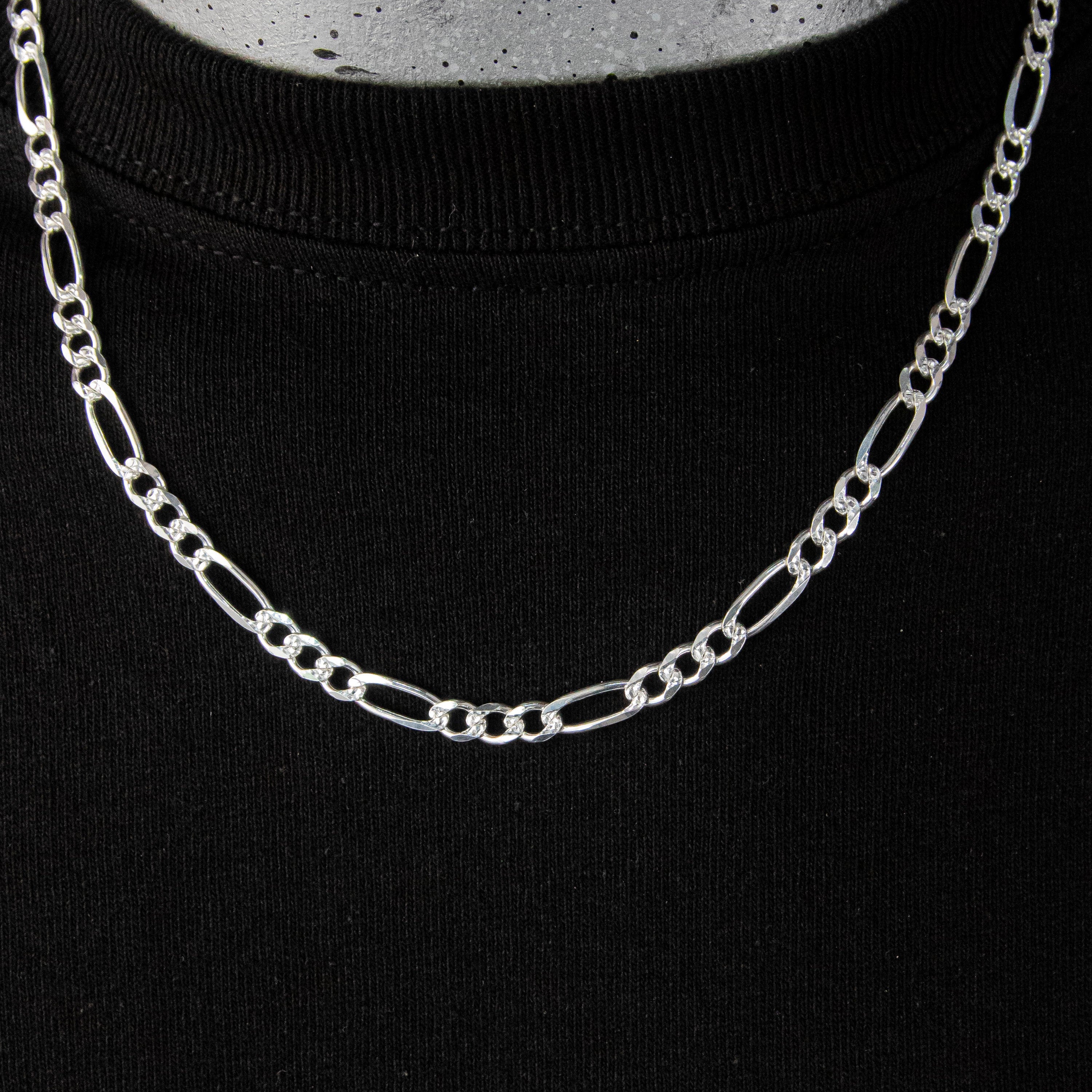 Cadena de Plata Esterlina, eslabón Cartier 5mm x 60cm