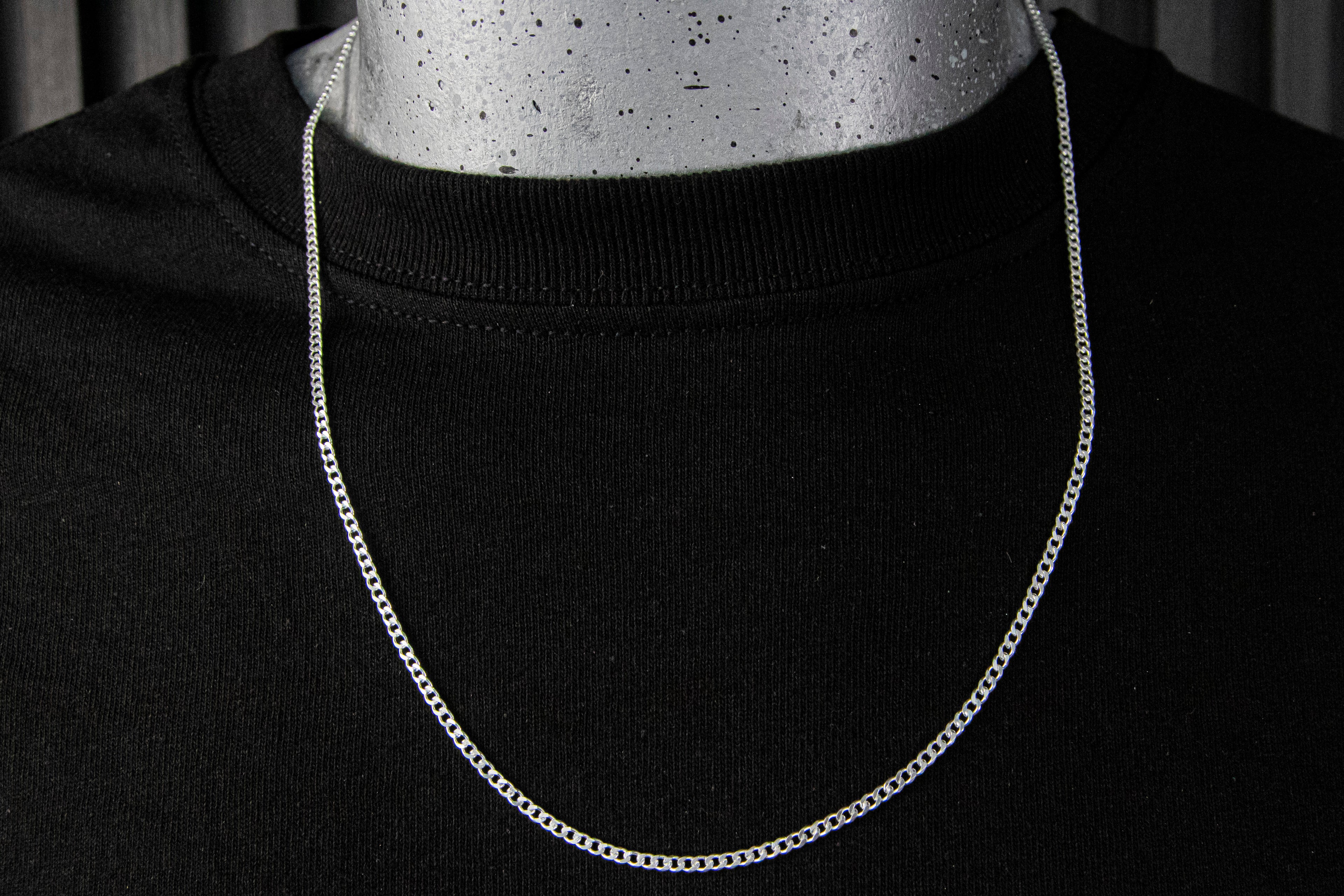 Cadena de Plata Esterlina eslabón Barbado 2.3mm X 55cm