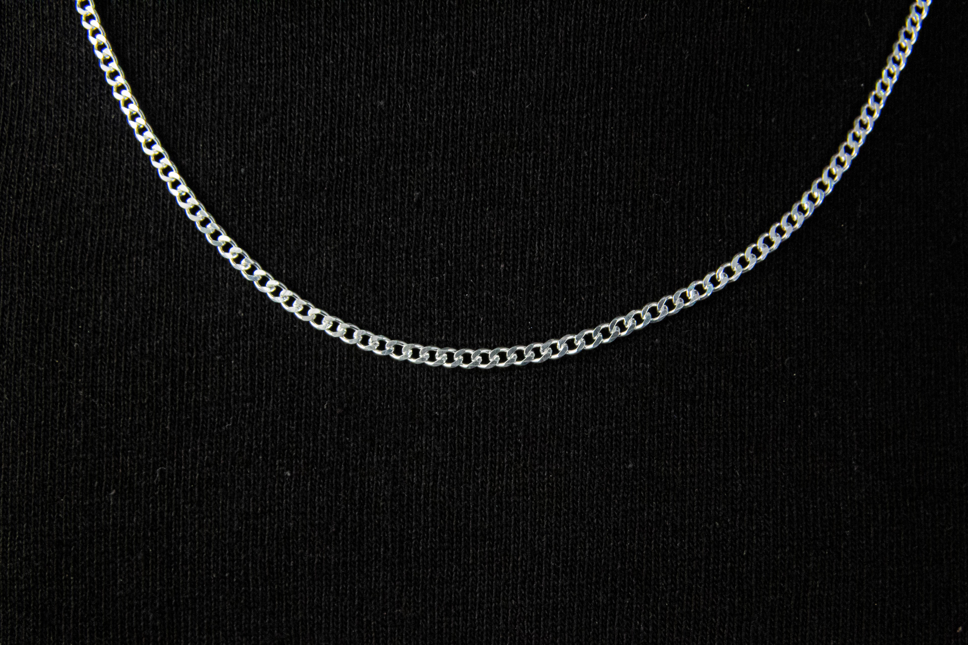 Cadena de Plata Esterlina eslabón Barbado 2.3mm X 55cm