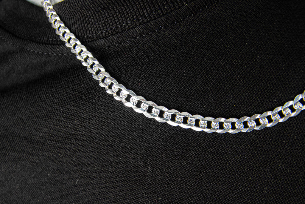 Cadena Plata Esterlina eslabón Cubano 6mm X 57cm