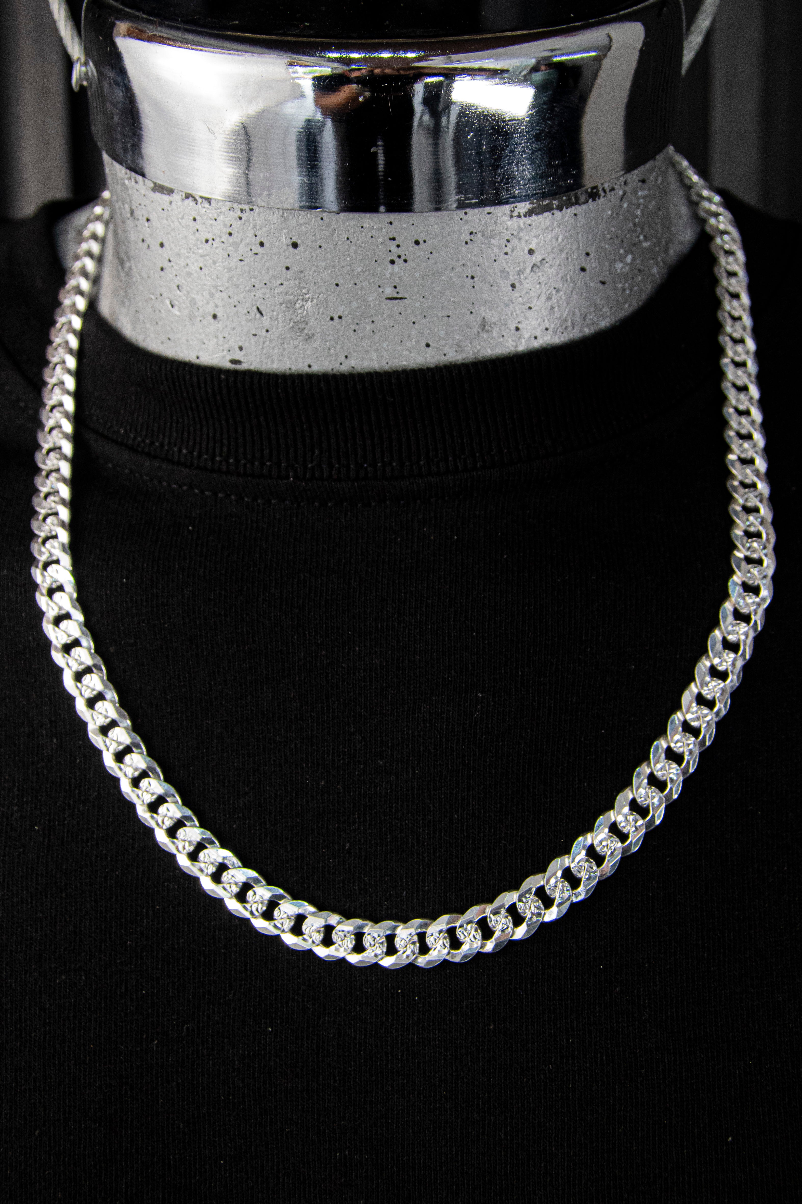 Cadena Plata Esterlina eslabón Cubano 8.2mm X 55cm