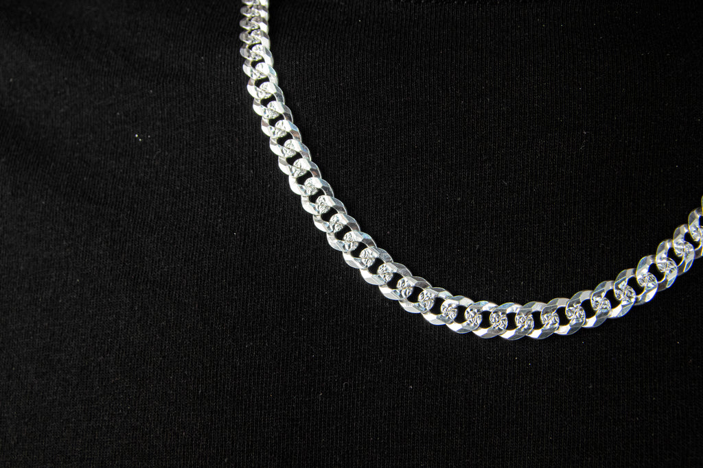 Cadena Plata Esterlina, eslabón Cubano 6 mm x 50 cm