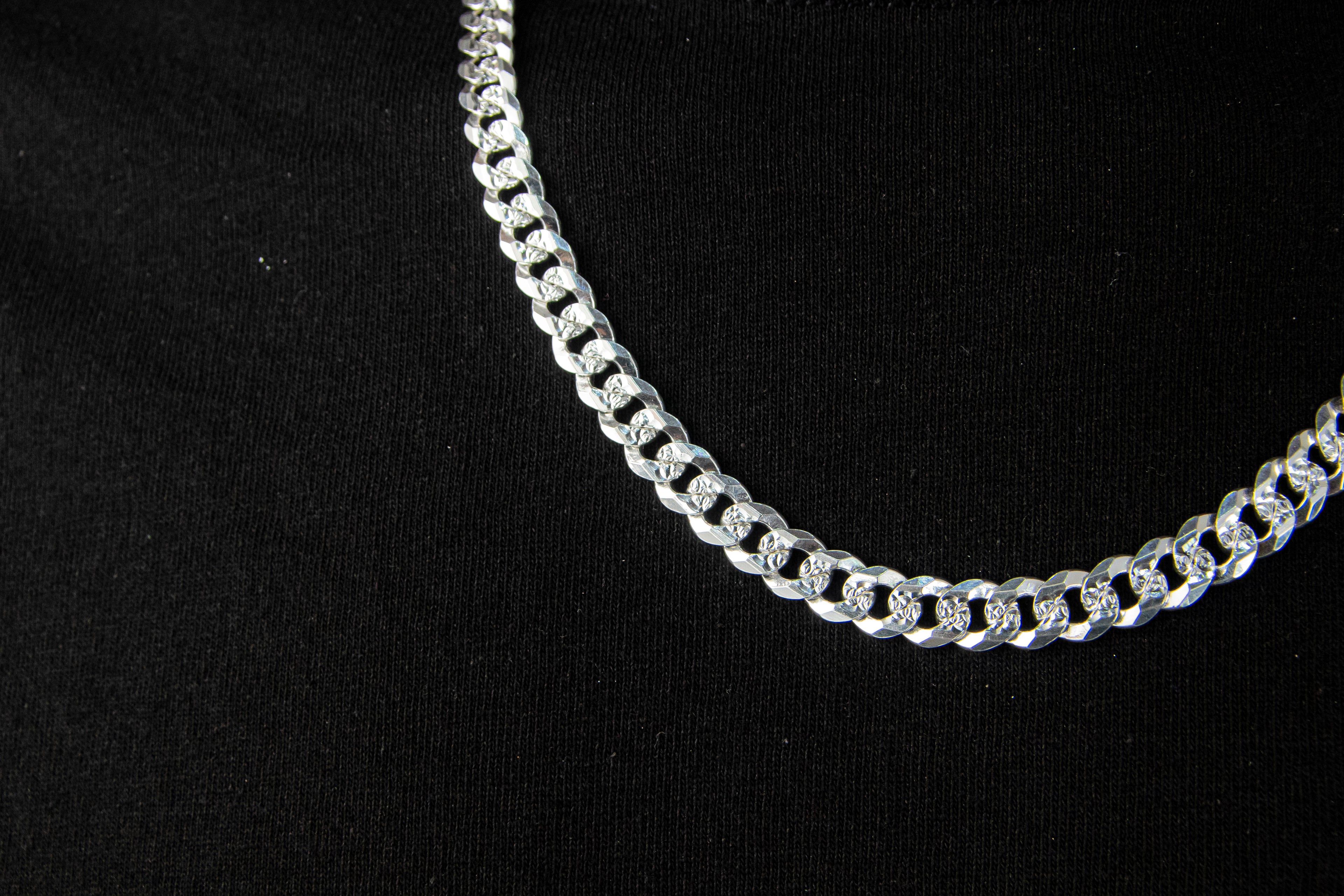 Cadena Plata Esterlina, eslabón Cubano 6 mm x 50 cm