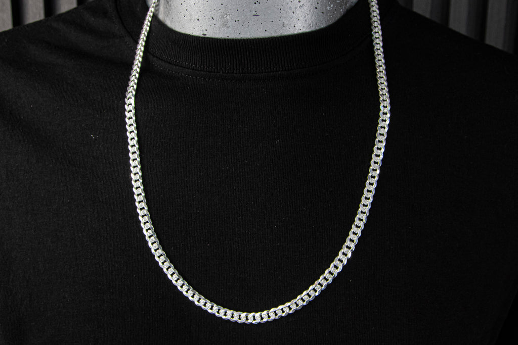 Cadena Plata Esterlina eslabón Cubano 6mm X 65cm
