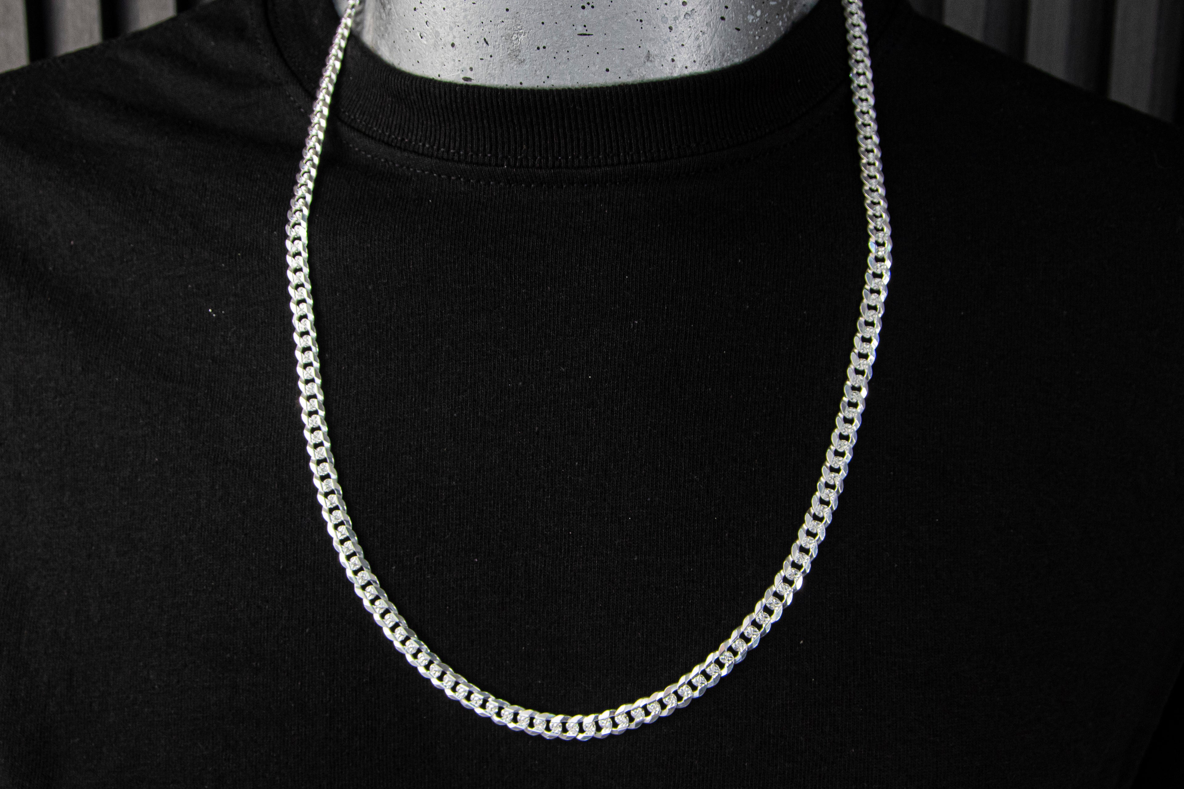 Cadena Plata Esterlina eslabón Cubano 6mm X 65cm