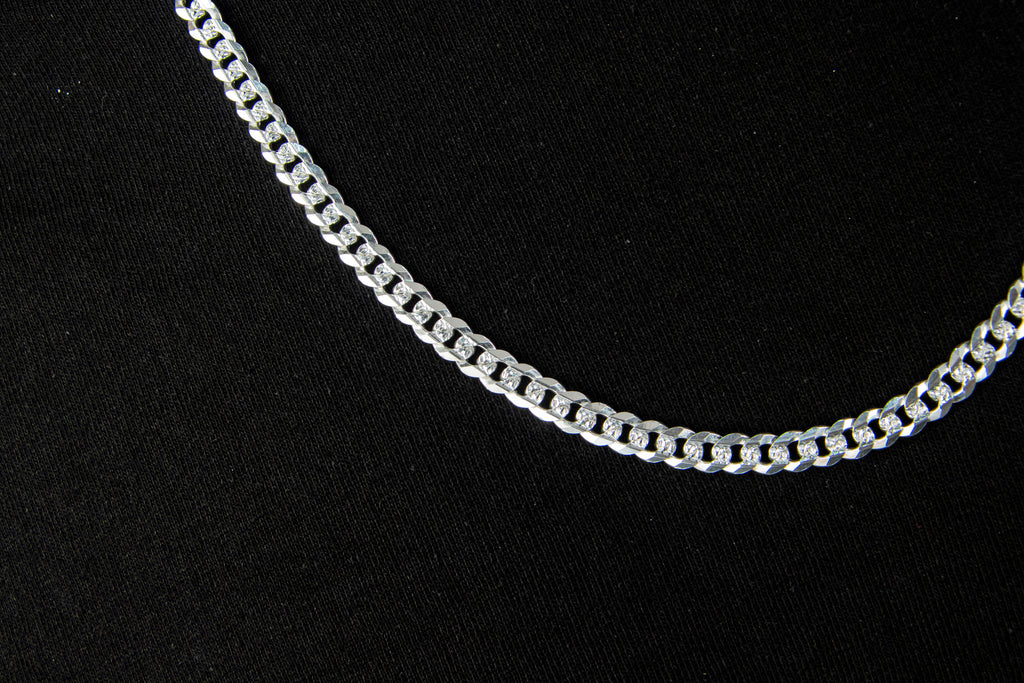 Cadena Plata Esterlina eslabón Cubano 6mm X 65cm