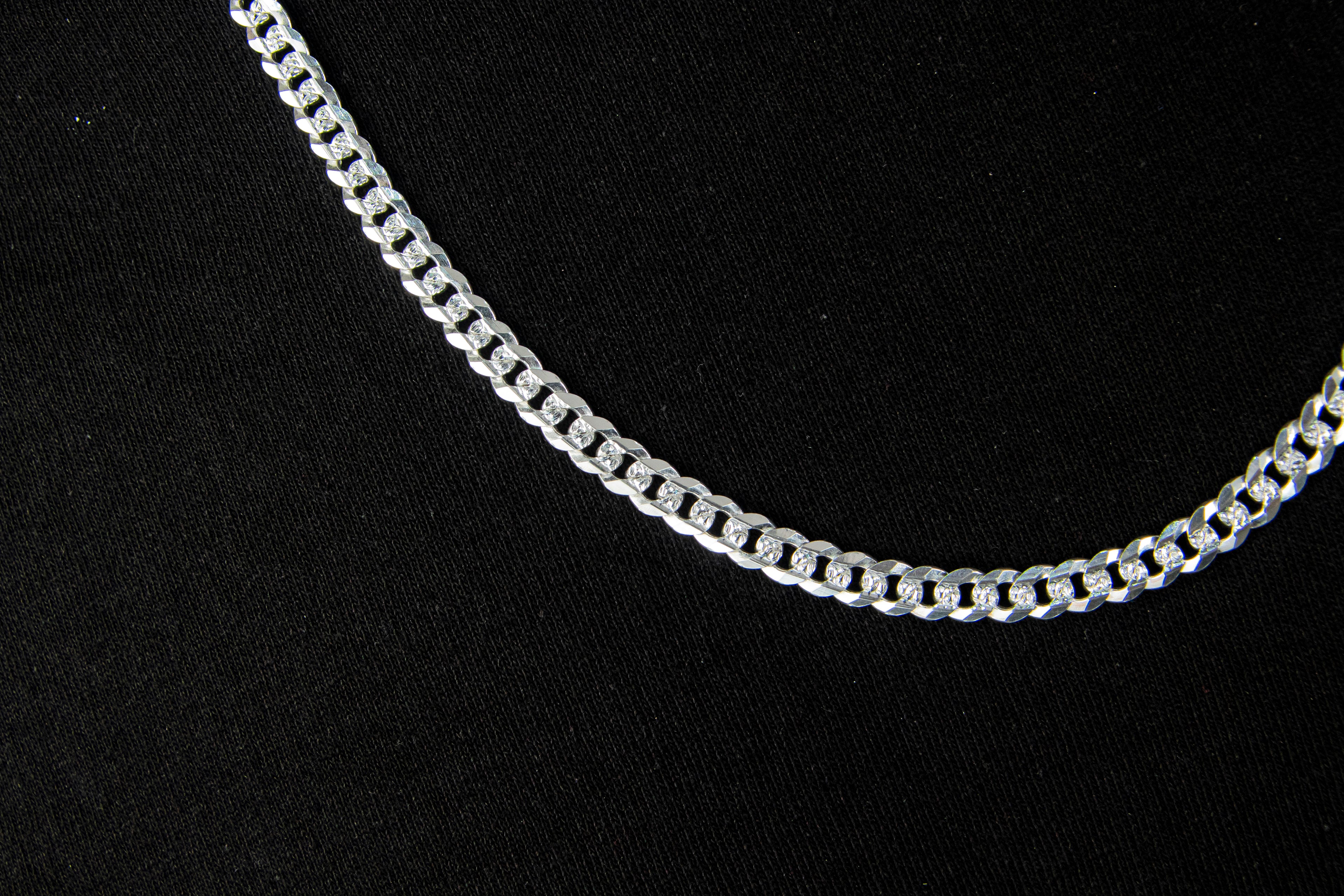 Cadena Plata Esterlina eslabón Cubano 6mm X 65cm