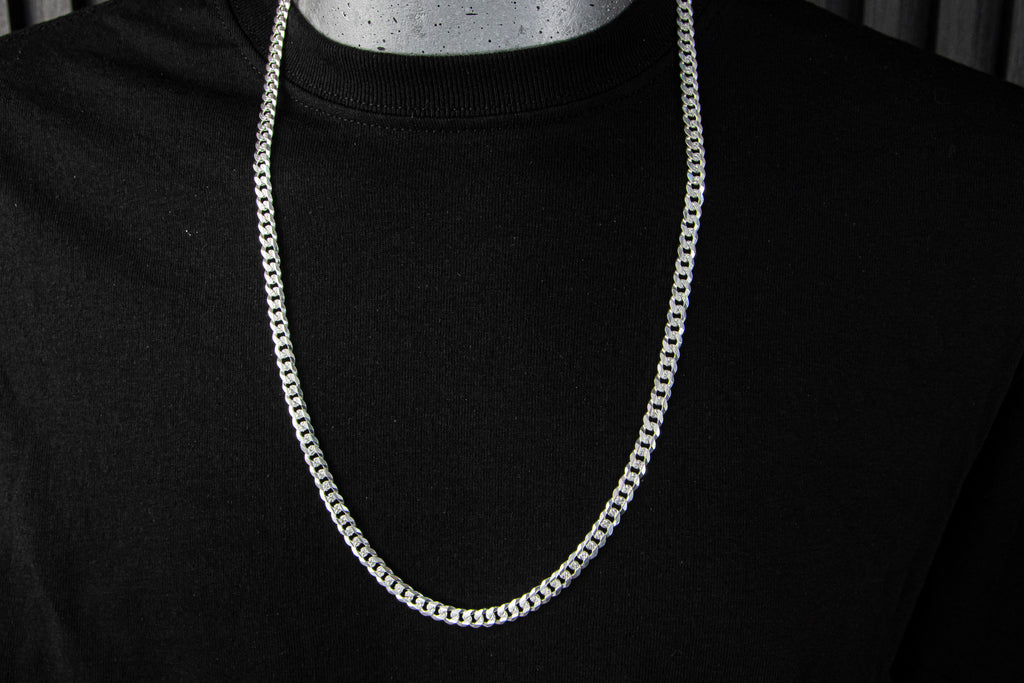 Cadena plata Esterlina Eslabón Cubano 6mm x 70cm