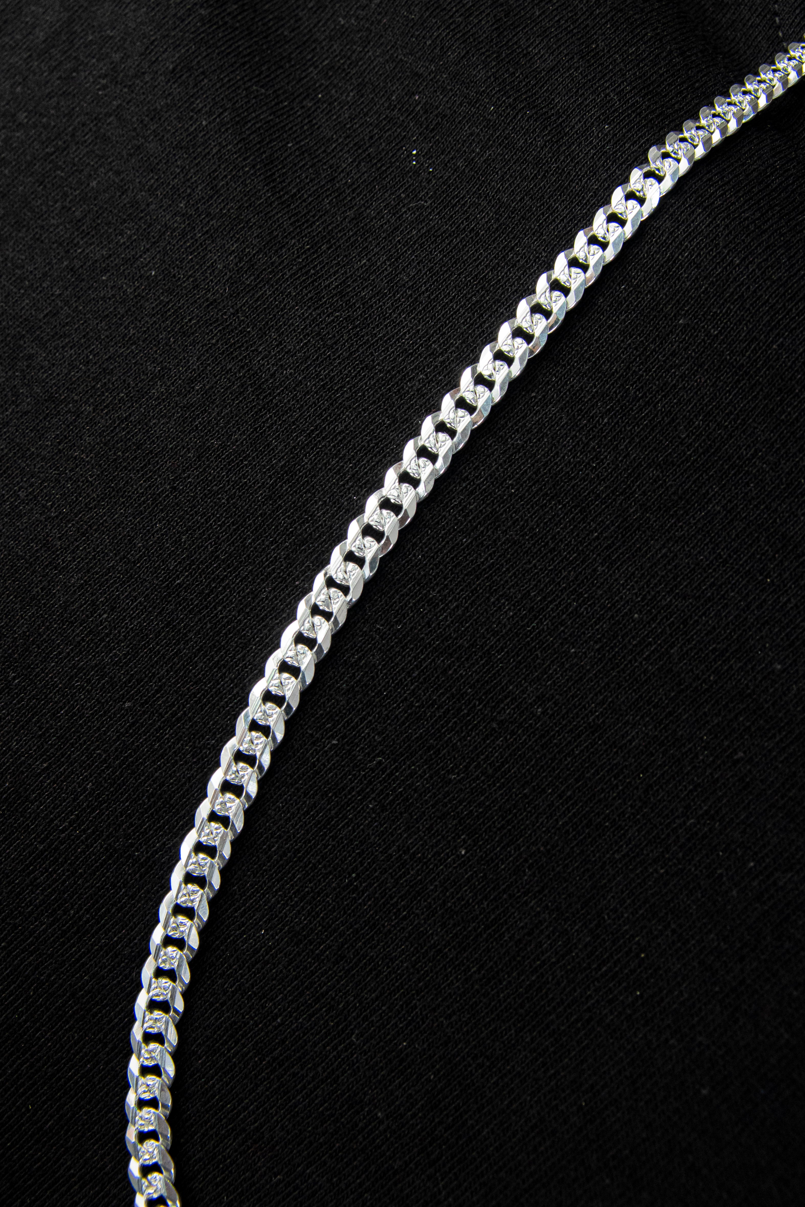 Cadena plata Esterlina Eslabón Cubano 6mm x 70cm