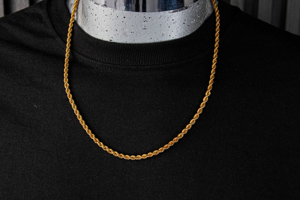 Cadena Torzal, largo 44.5cm, ancho 2mm, Oro 14k