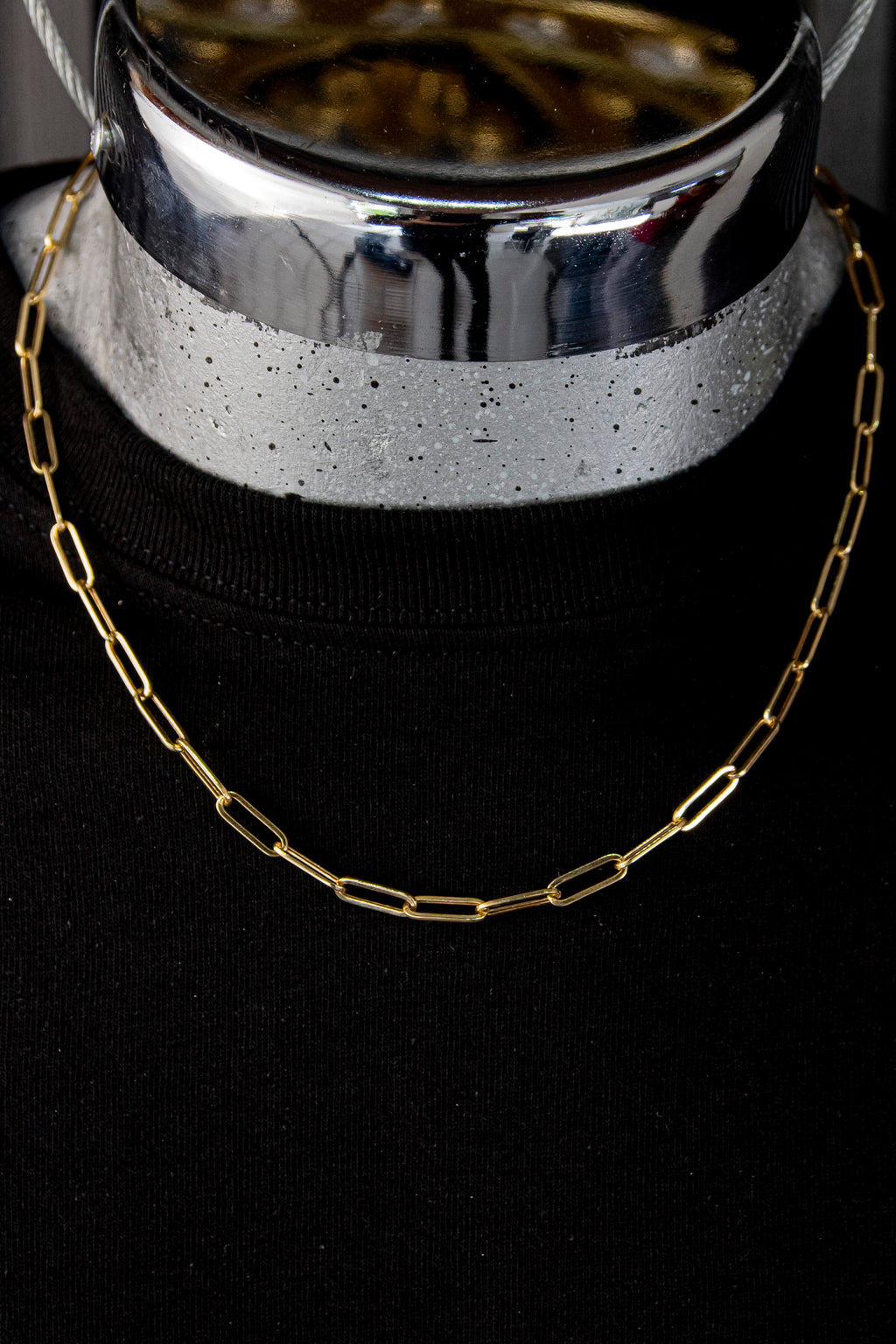 Cadena eslabón abierto, largo 50cm, ancho 4.4mm, Oro 14k
