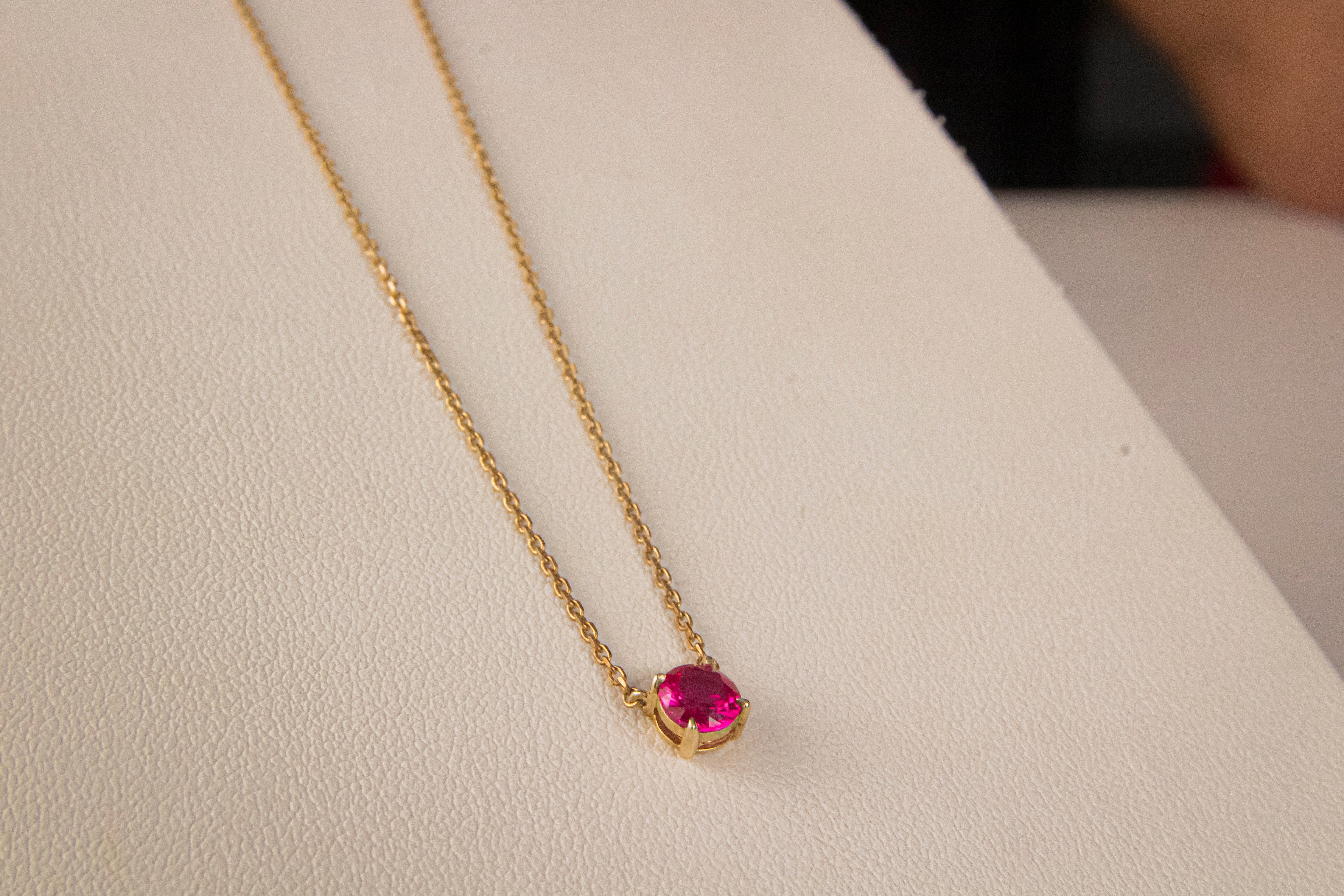 Gargantilla con Rubi, largo 45cm, Italy 14k