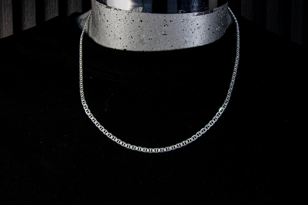 Cadena de Plata Esterlina, eslabón Gucci diamantado 3.5 mm x 50 cm