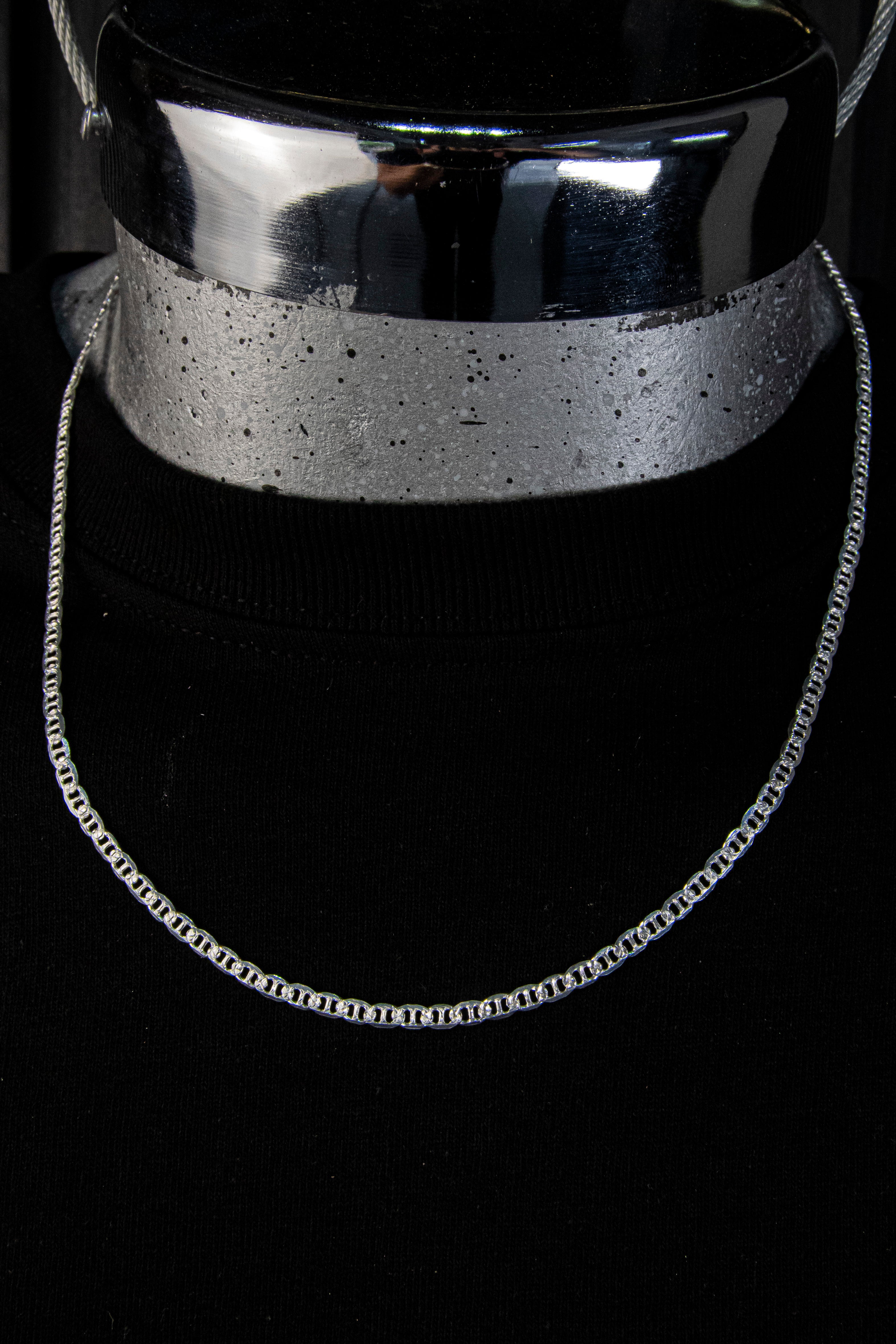 Cadena de Plata Esterlina, eslabón Gucci diamantado 3.5 mm x 50 cm