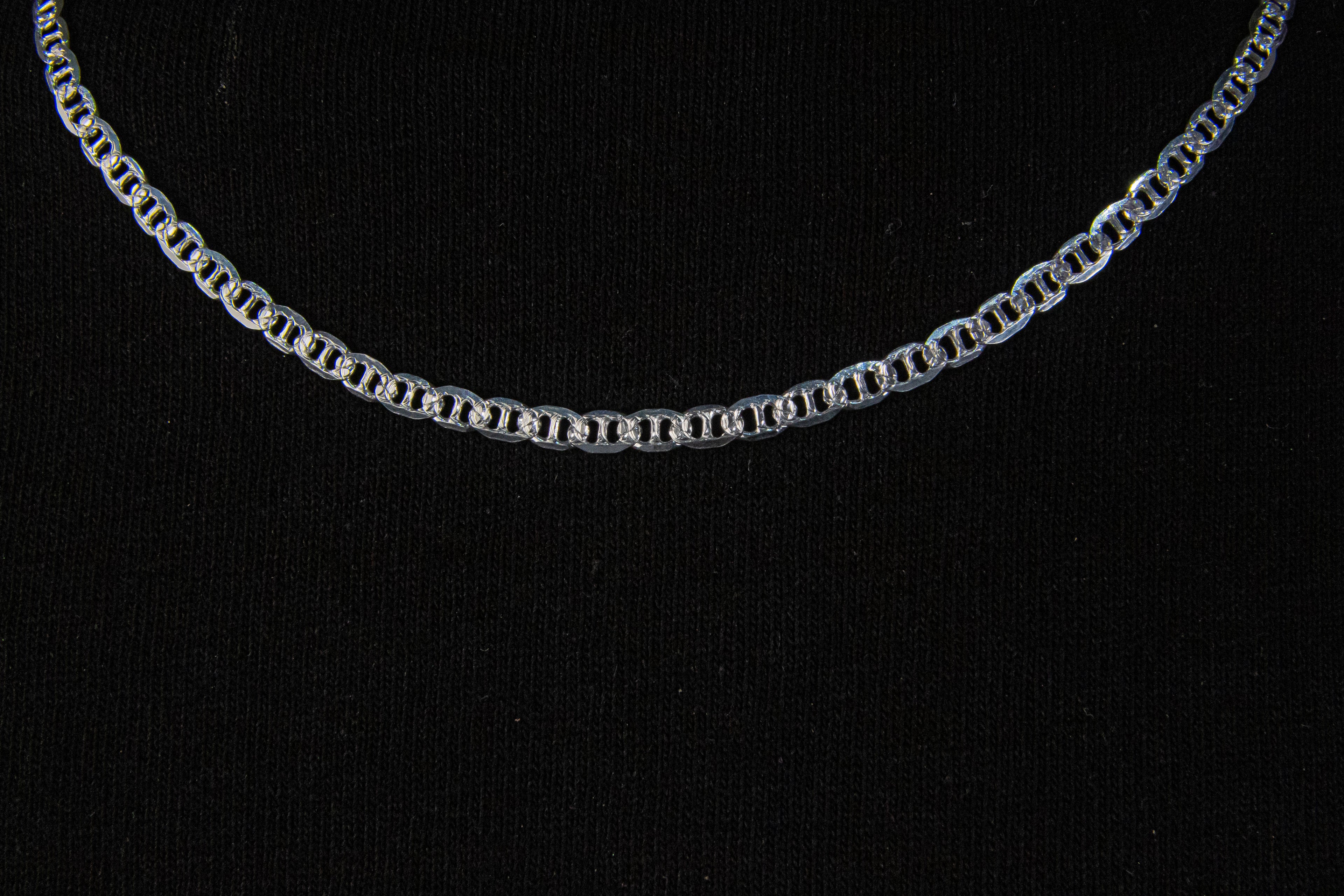 Cadena de Plata Esterlina, eslabón Gucci diamantado 3.5 mm x 50 cm