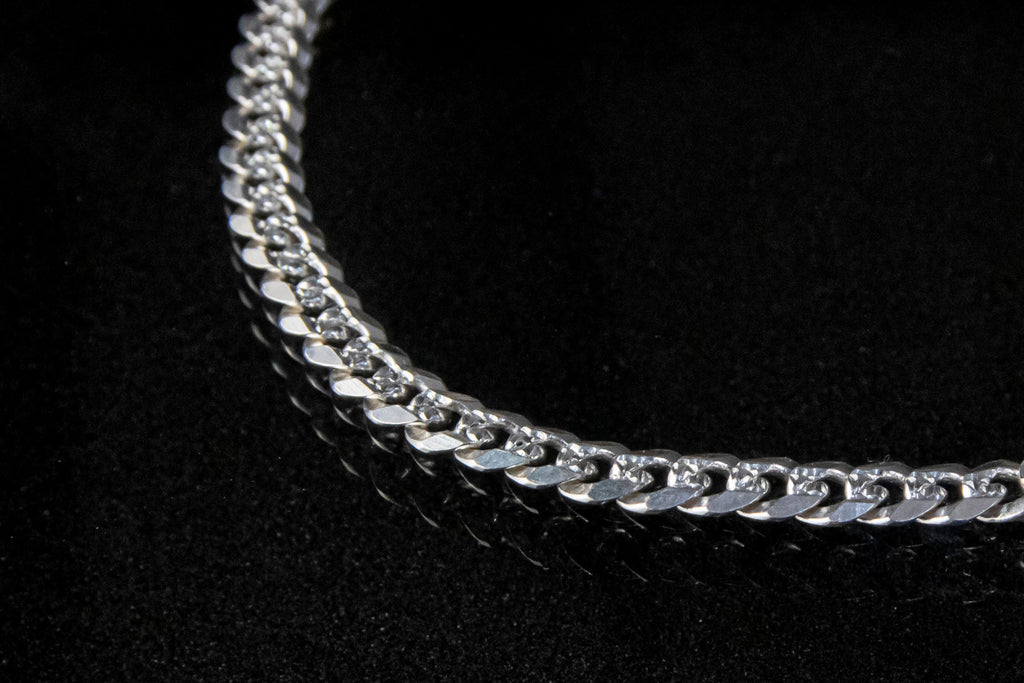Pulso de Plata Esterlina, eslabón Barbado 4.7mm x 23cm