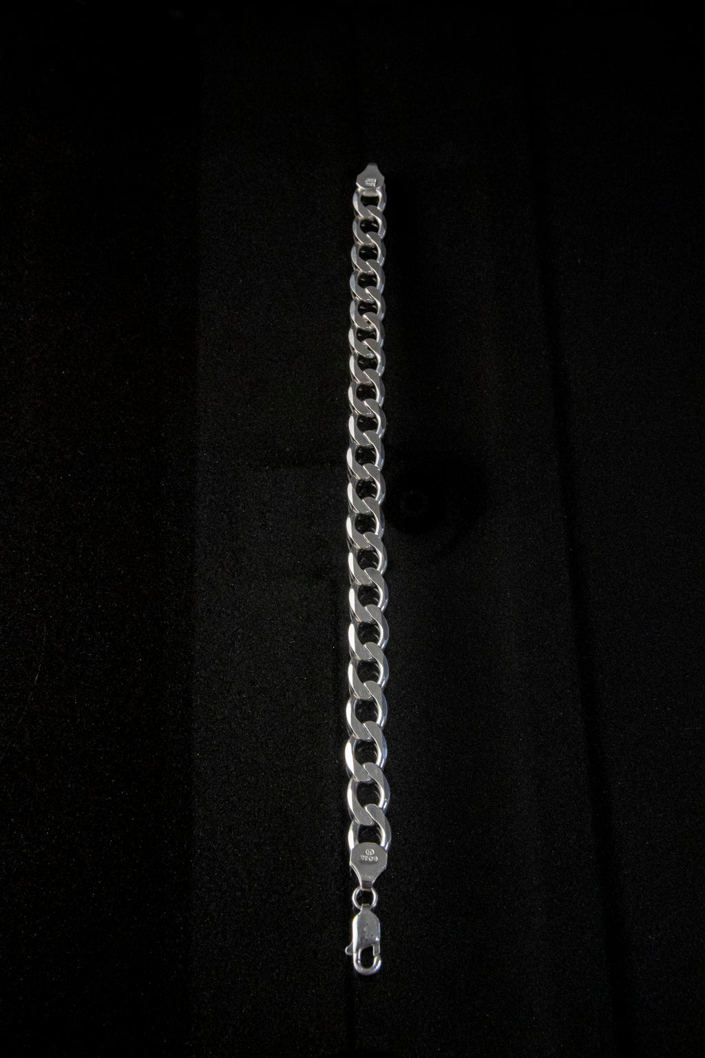 Pulso de Plata Esterlina, eslabón Barbado Abierto 8.5mm x 20cm