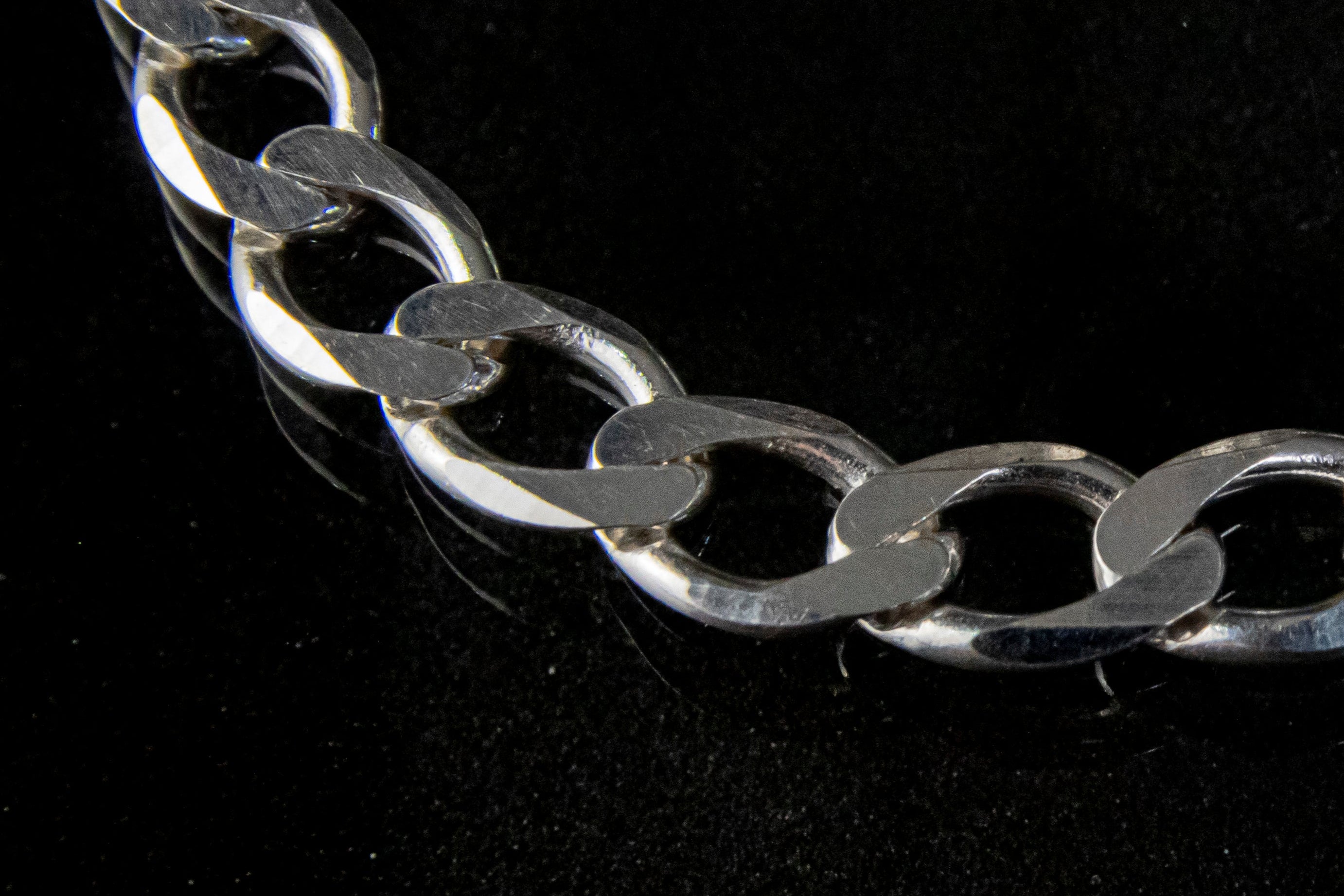 Pulso de Plata Esterlina, eslabón Barbado Abierto 8.5mm x 20cm