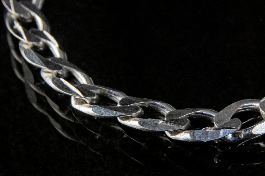 Pulso de Plata Esterlina, eslabón Barbado 6.6mm x 20cm