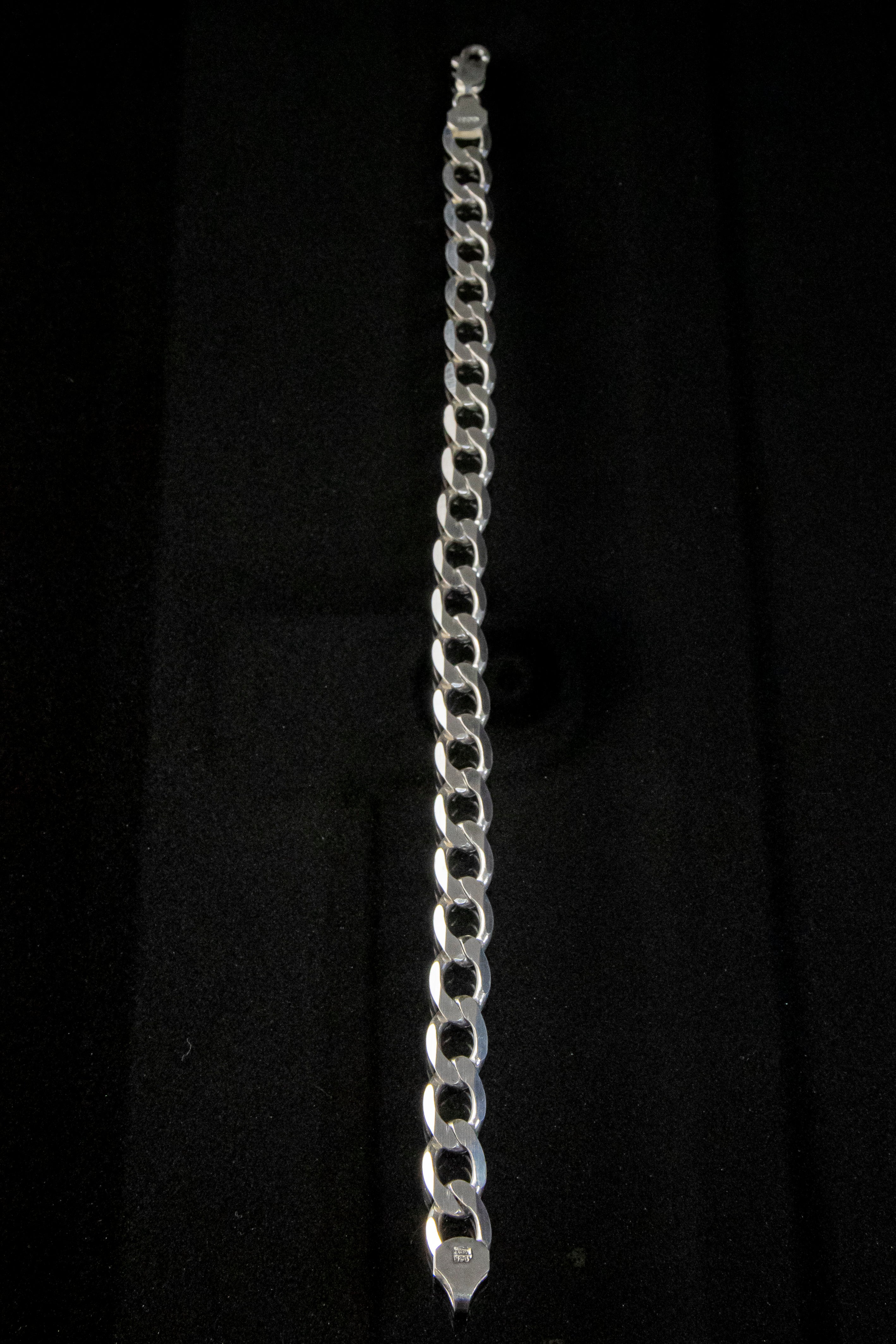 Pulso de Plata Esterlina, eslabón Barbado Abierto 8.5mm x 23cm