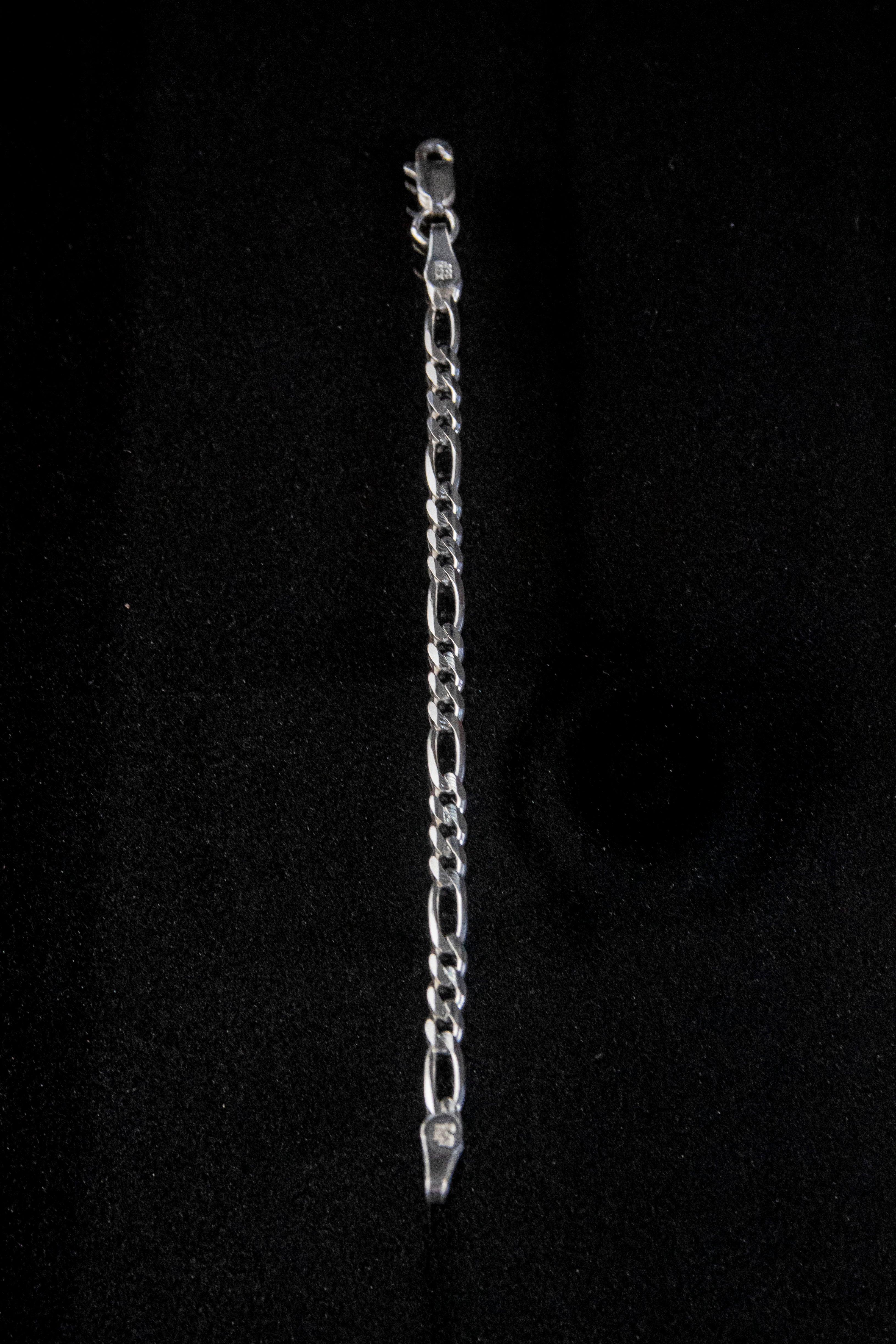 Pulso de Plata Esterlina, eslabón Cartier Para Niño De 3.8mm x 12 cm