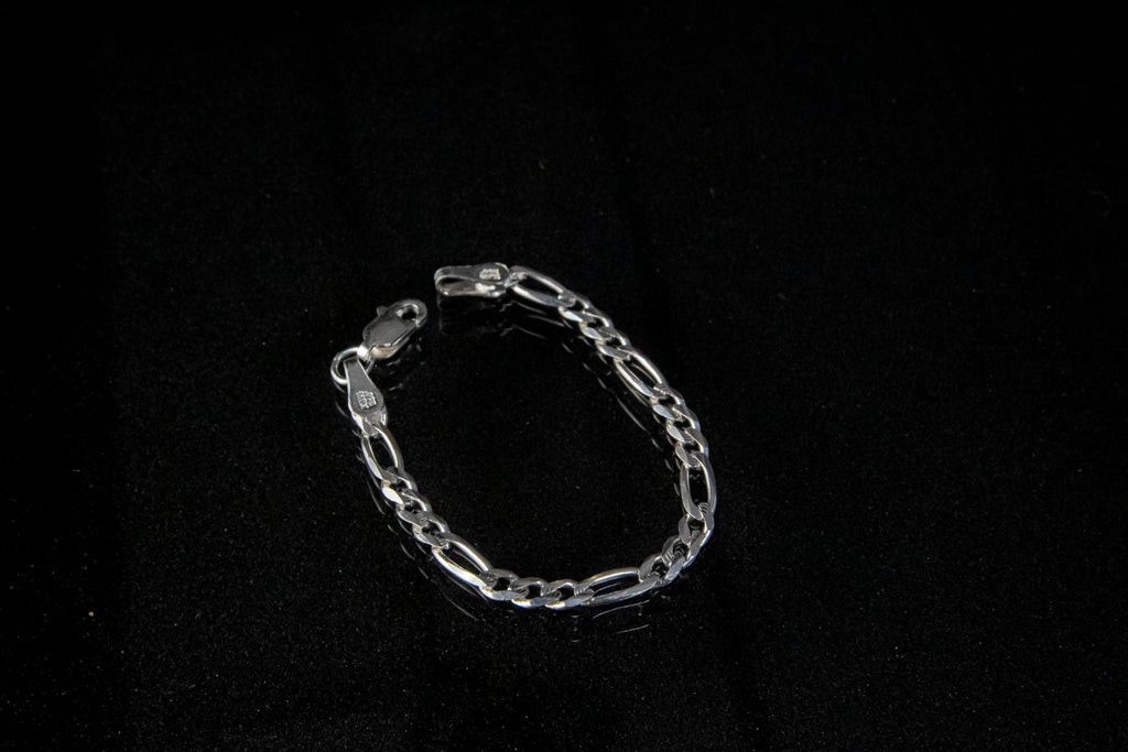 Pulso de Plata Esterlina, eslabón Cartier Para Niño De 3.8mm x 12 cm