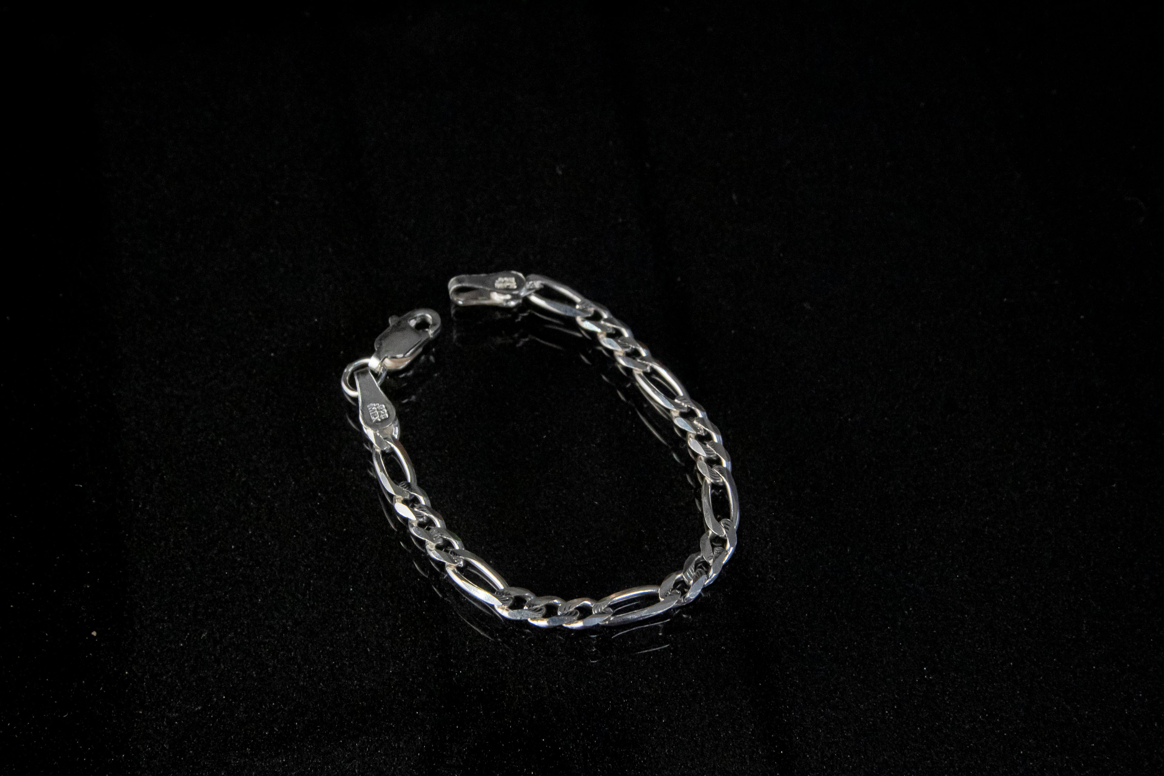 Pulso de Plata Esterlina, eslabón Cartier Para Niño De 3.8mm x 12 cm