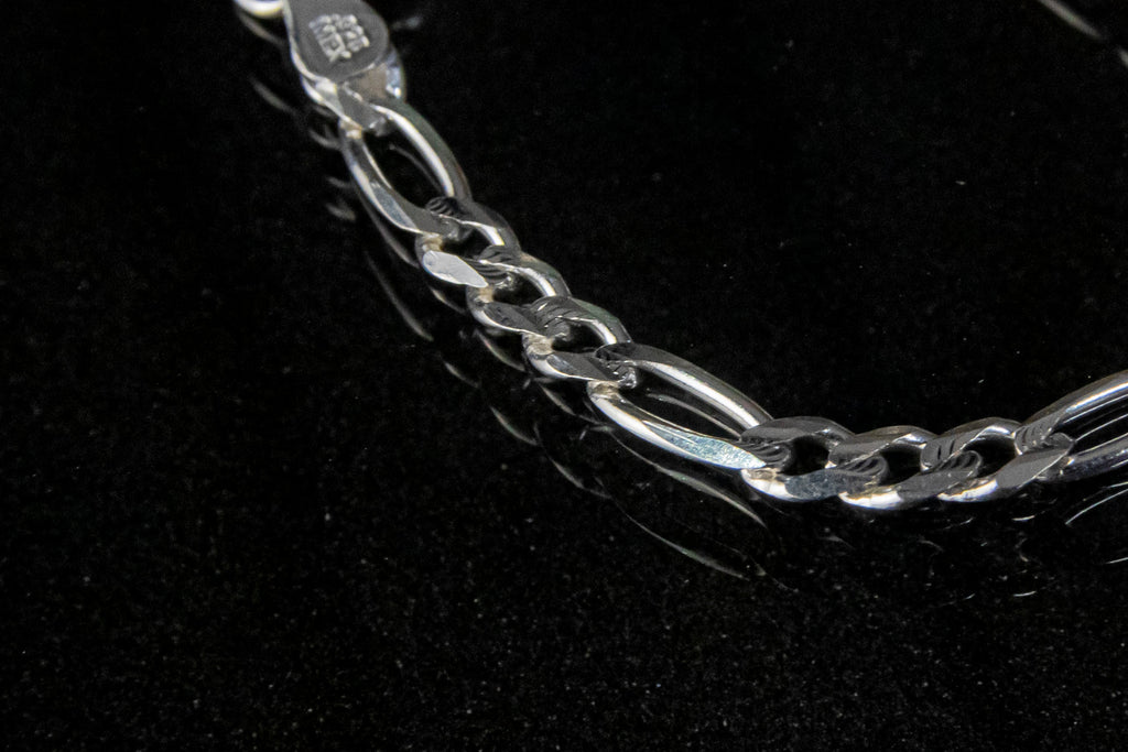 Pulso de Plata Esterlina, eslabón Cartier Para Niño De 3.8mm x 12 cm