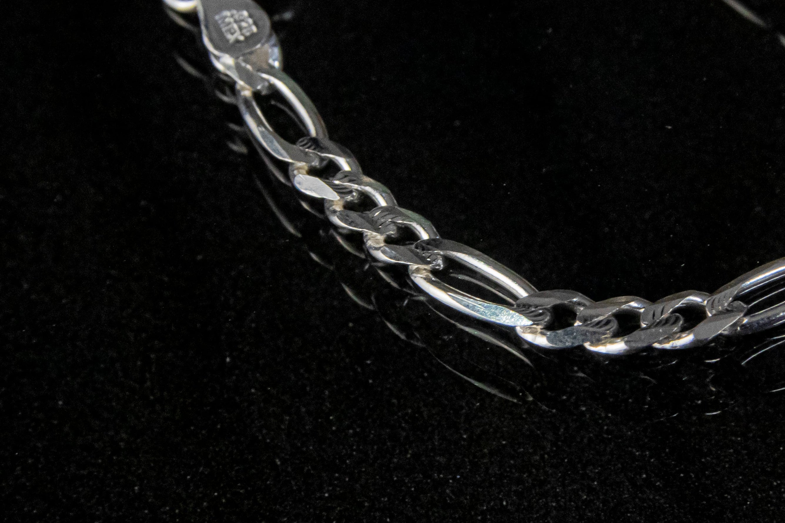 Pulso de Plata Esterlina, eslabón Cartier Para Niño De 3.8mm x 12 cm