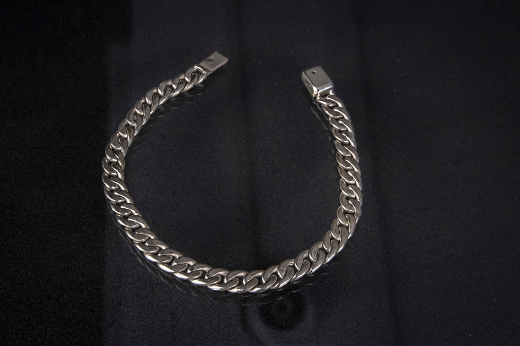 Pulso de Plata Esterlina eslabón Cubano hecho A mano 6mm X 20 cm