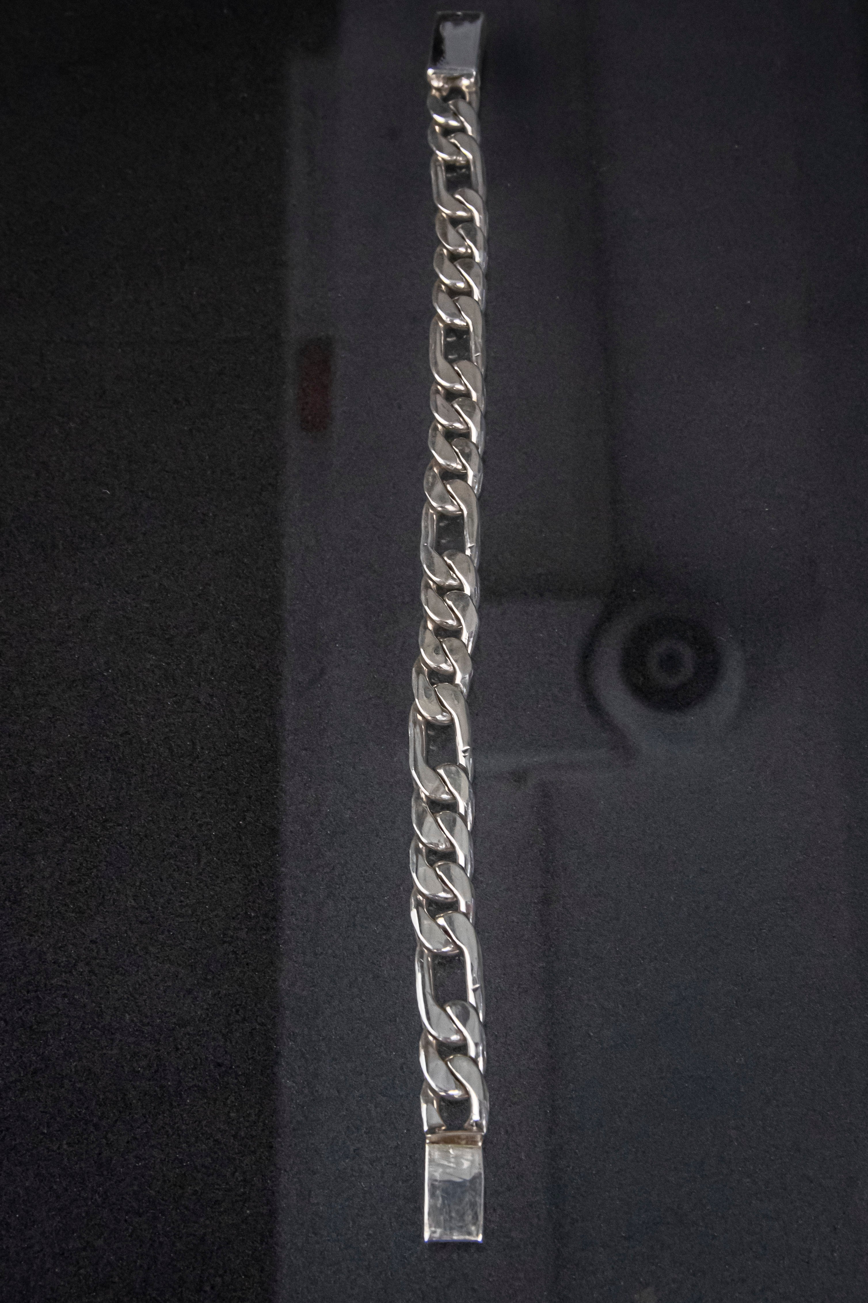 Pulso de Plata Esterlina hecho a Mano Eslabón Cartier 8.5mm X 19 cm