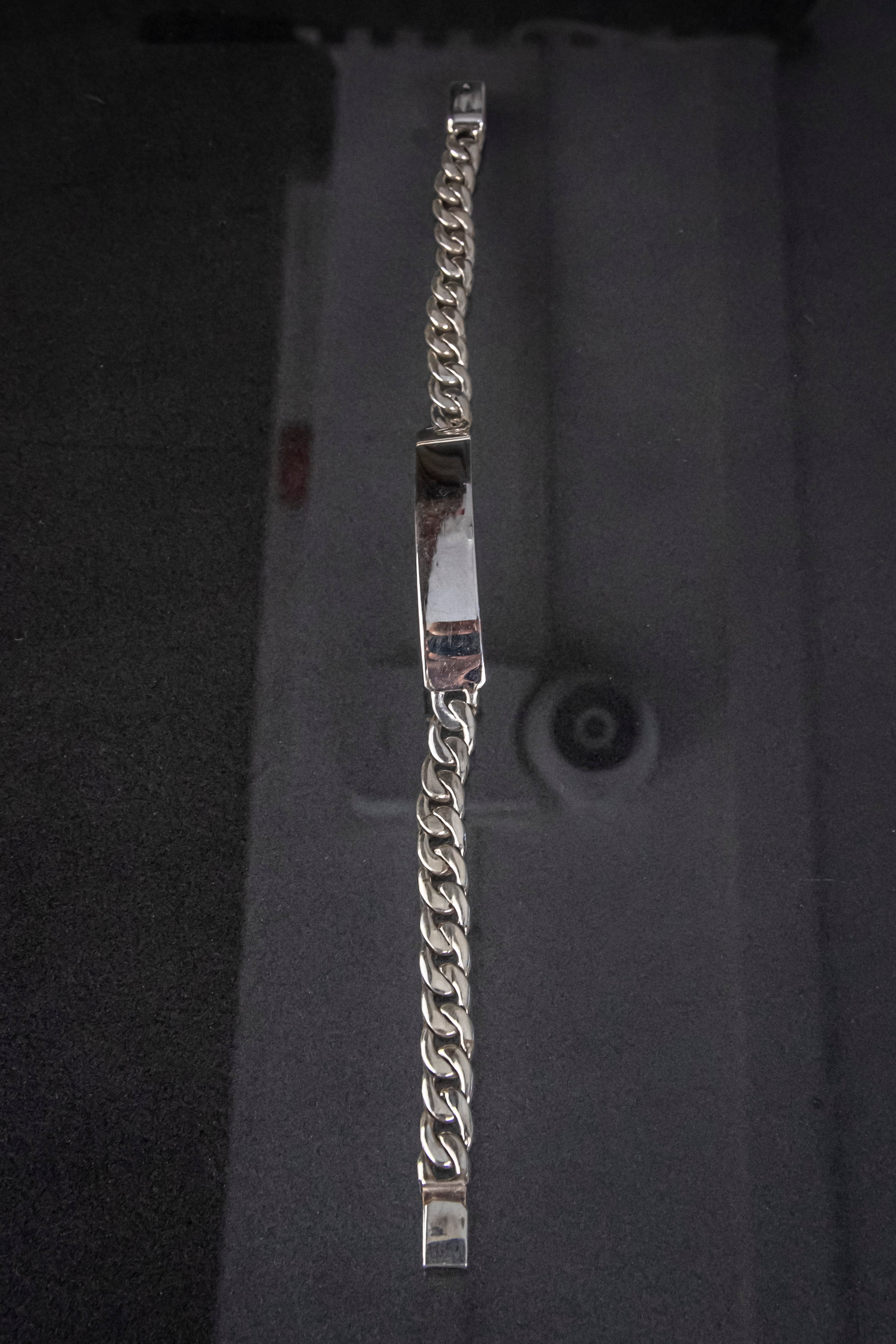 Esclava de Plata Esterlina hecha a mano eslabón Cubano 7mm 22cm