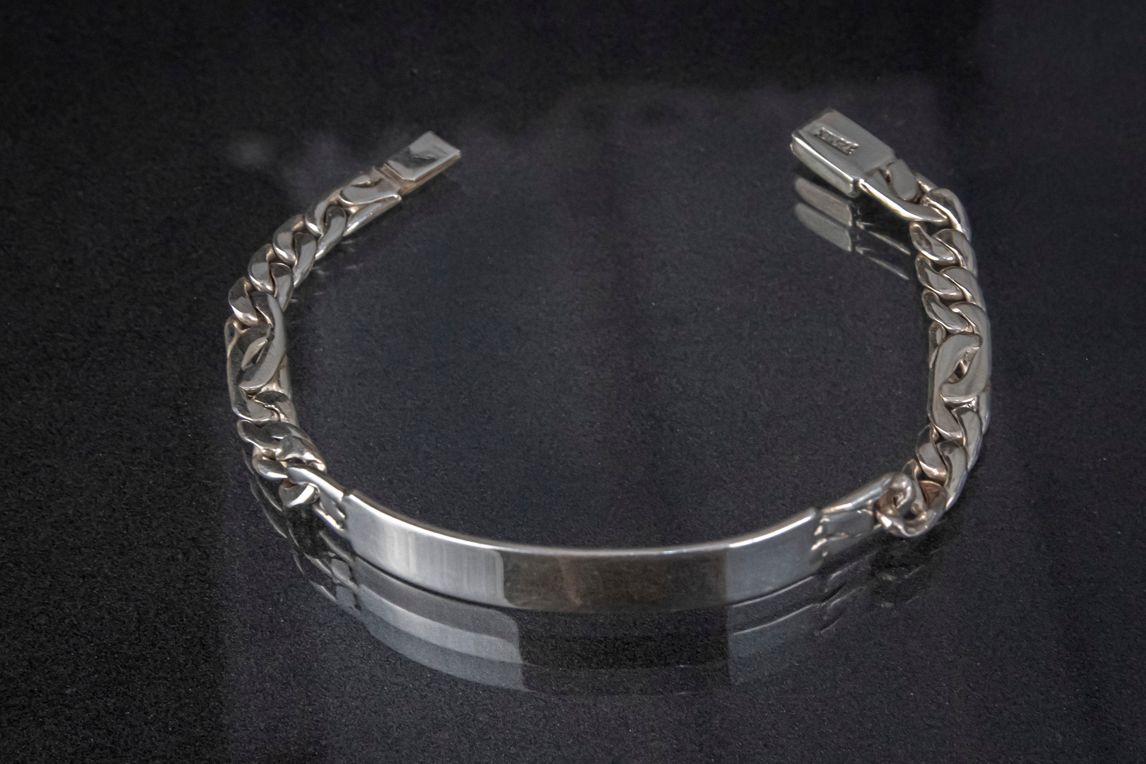 Esclava de Plata Esterlina  hecha a mano Eslabón 3x2, 6.7 mm 19 cm