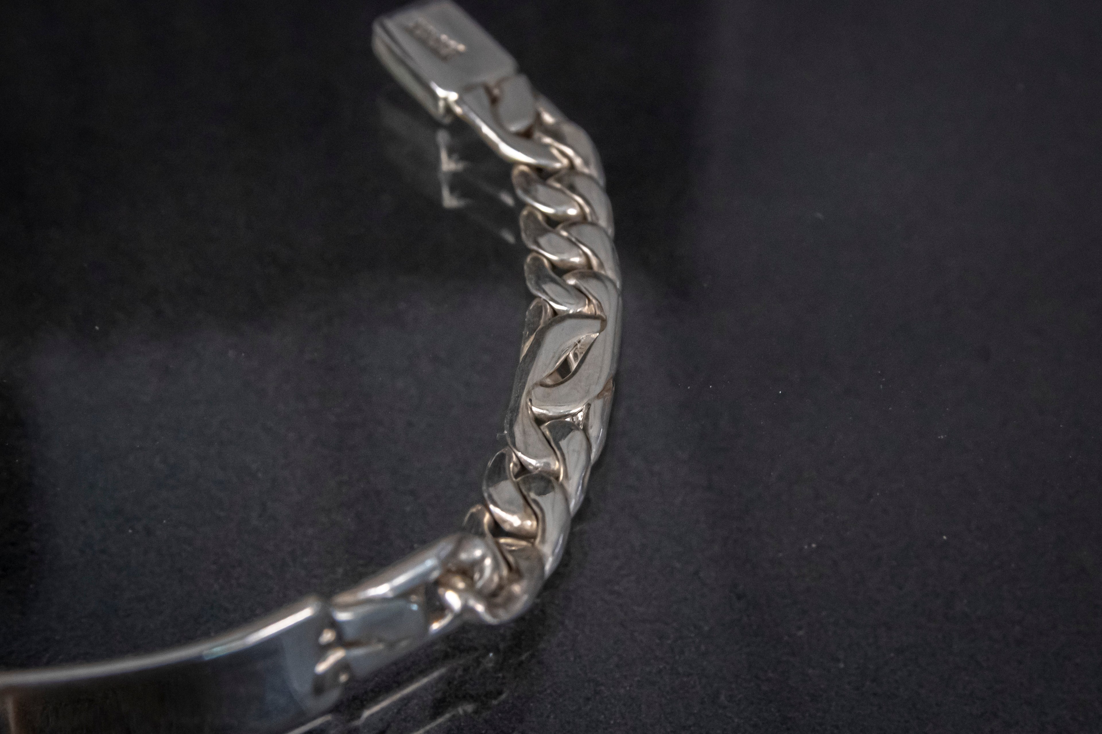 Esclava de Plata Esterlina  hecha a mano Eslabón 3x2, 6.7 mm 19 cm