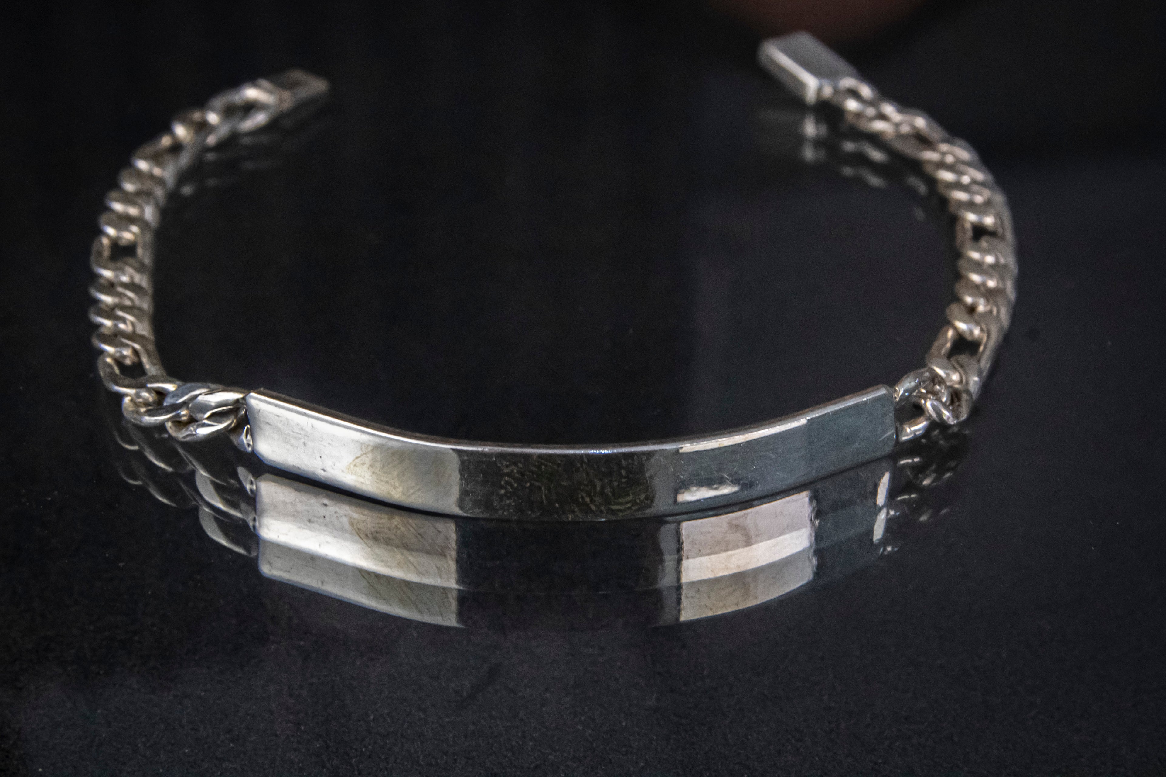 Esclava de Plata Esterlina hecha a mano Eslabón Cartier 5.3mm X 20.cm