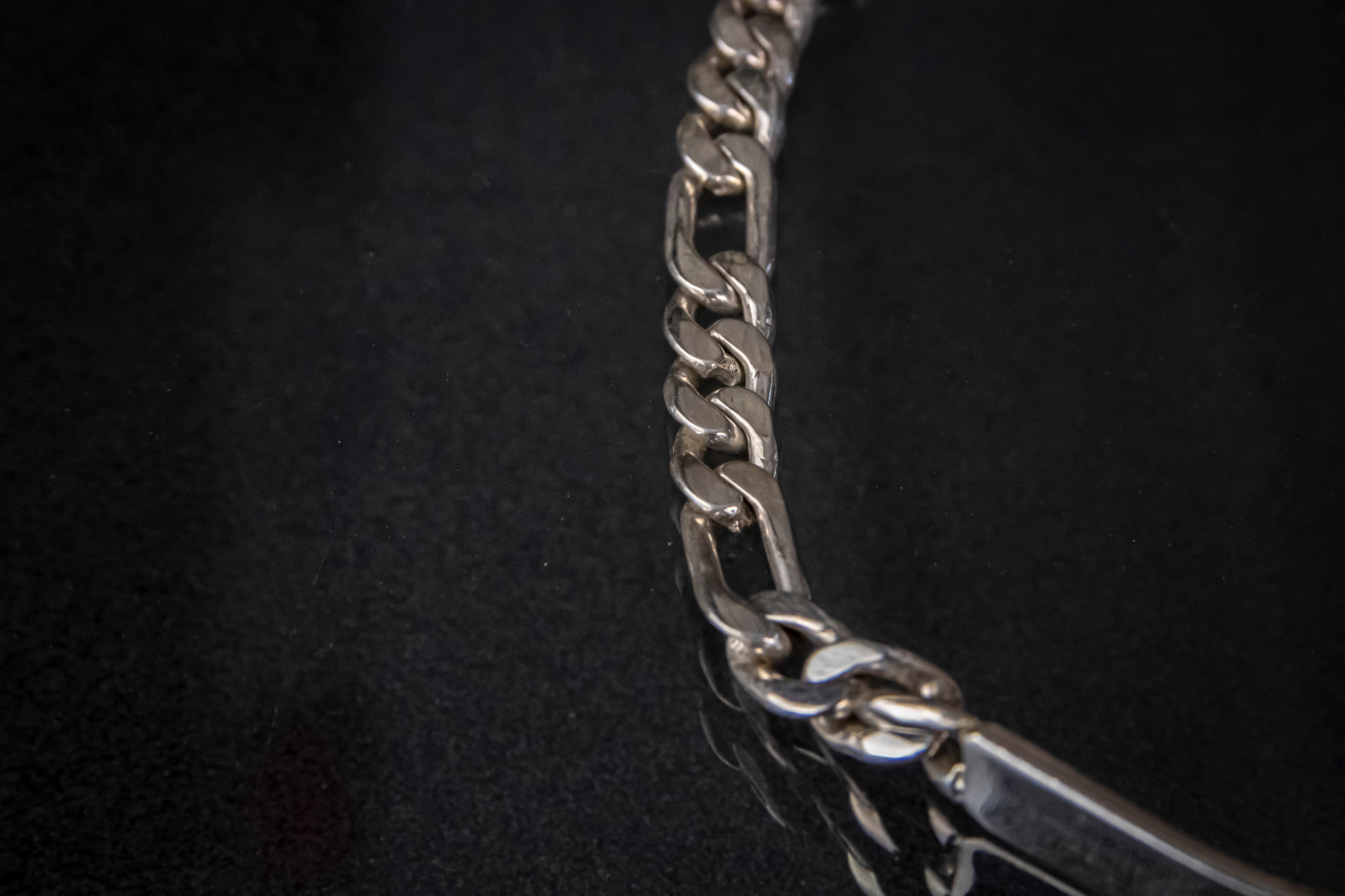 Esclava de Plata Esterlina hecha a mano Eslabón Cartier 5.3mm X 20.cm